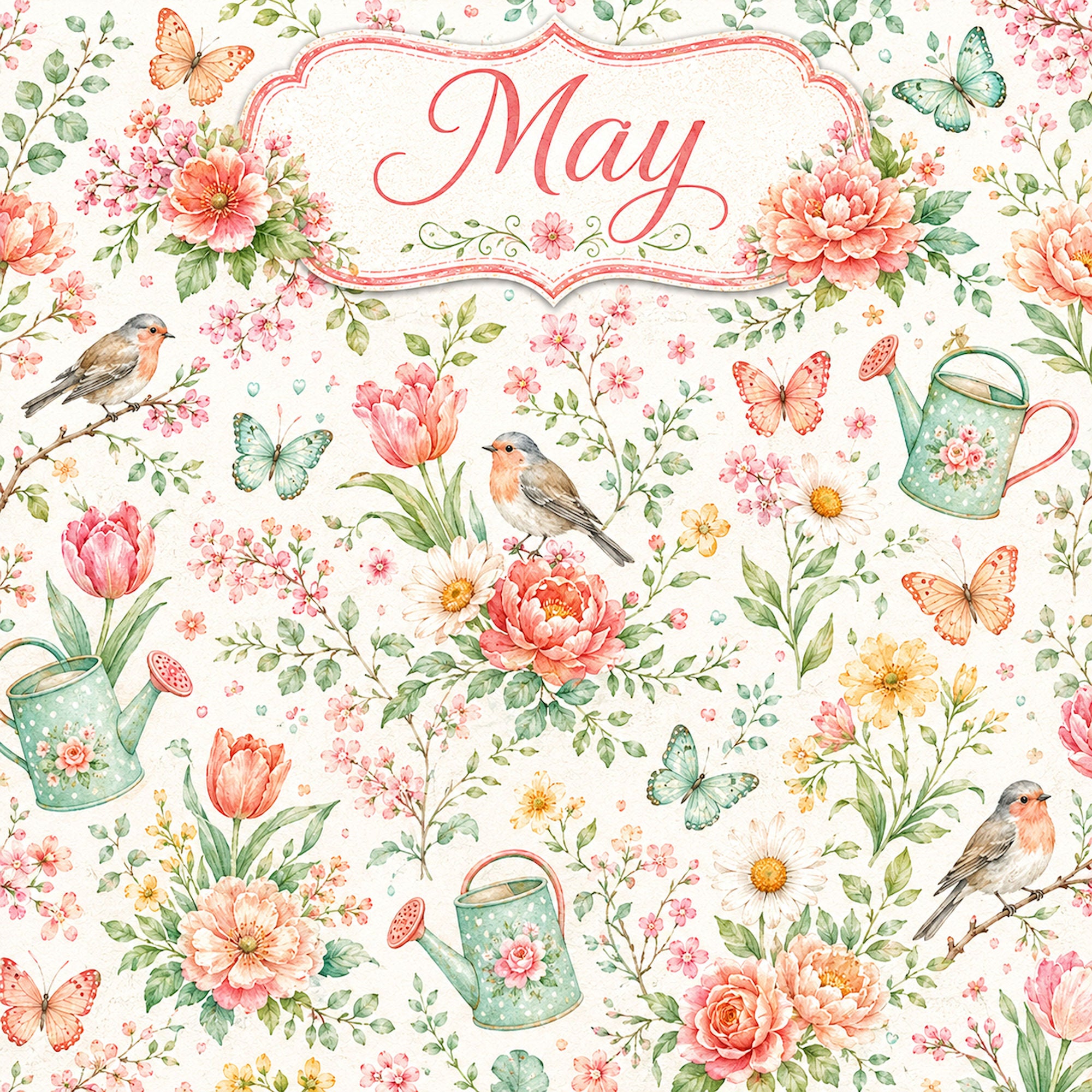 Creative Calendar Collection May 12x12 Double-Sided Scrapbook Paper by SSC Designs