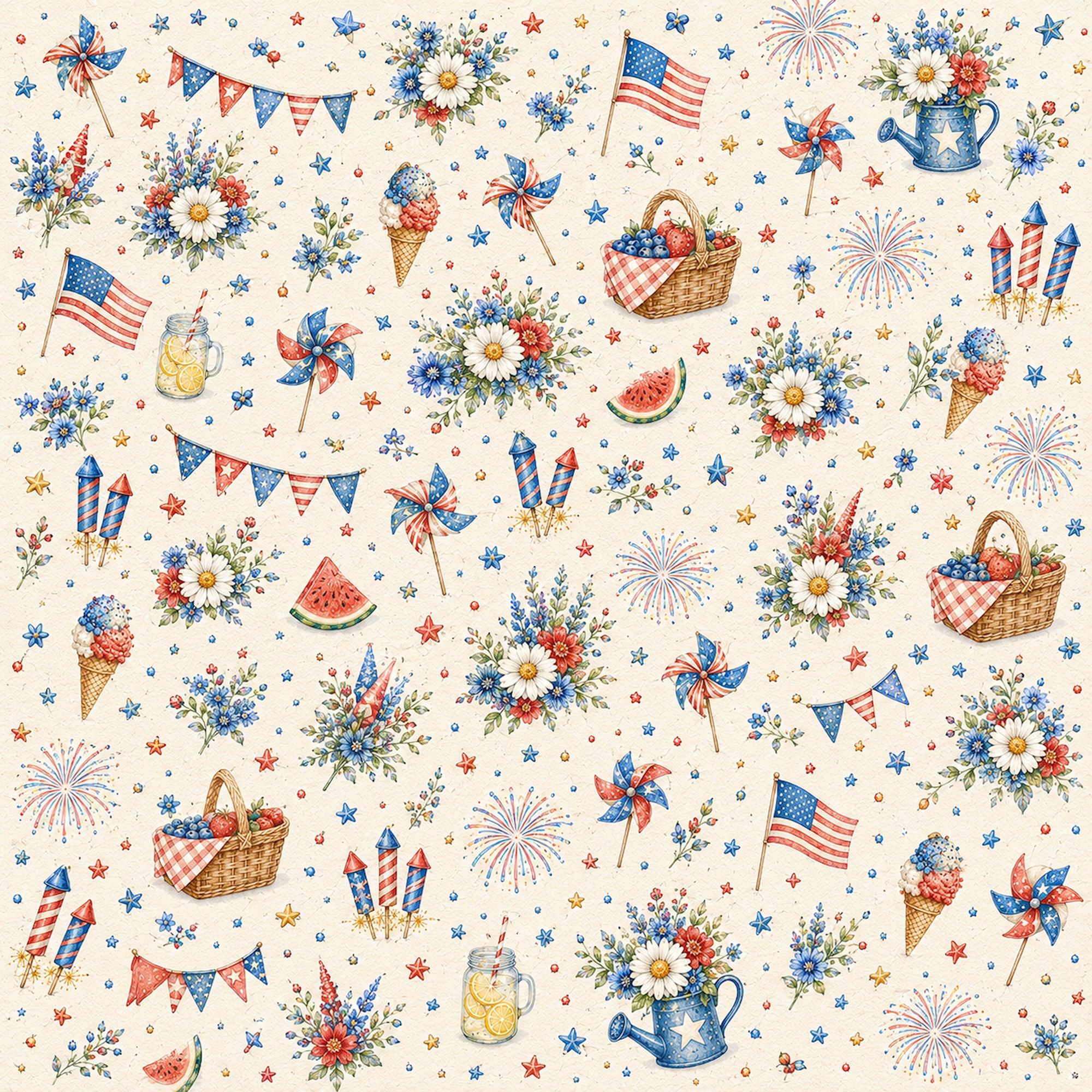 Creative Calendar Collection July 12x12 Double-Sided Scrapbook Paper by SSC Designs