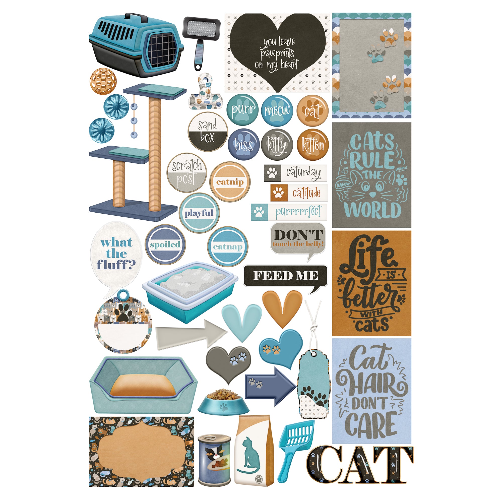Cat Lover Collection Laser Cut Scrapbook Words & Sayings Embellishments by SSC Designs