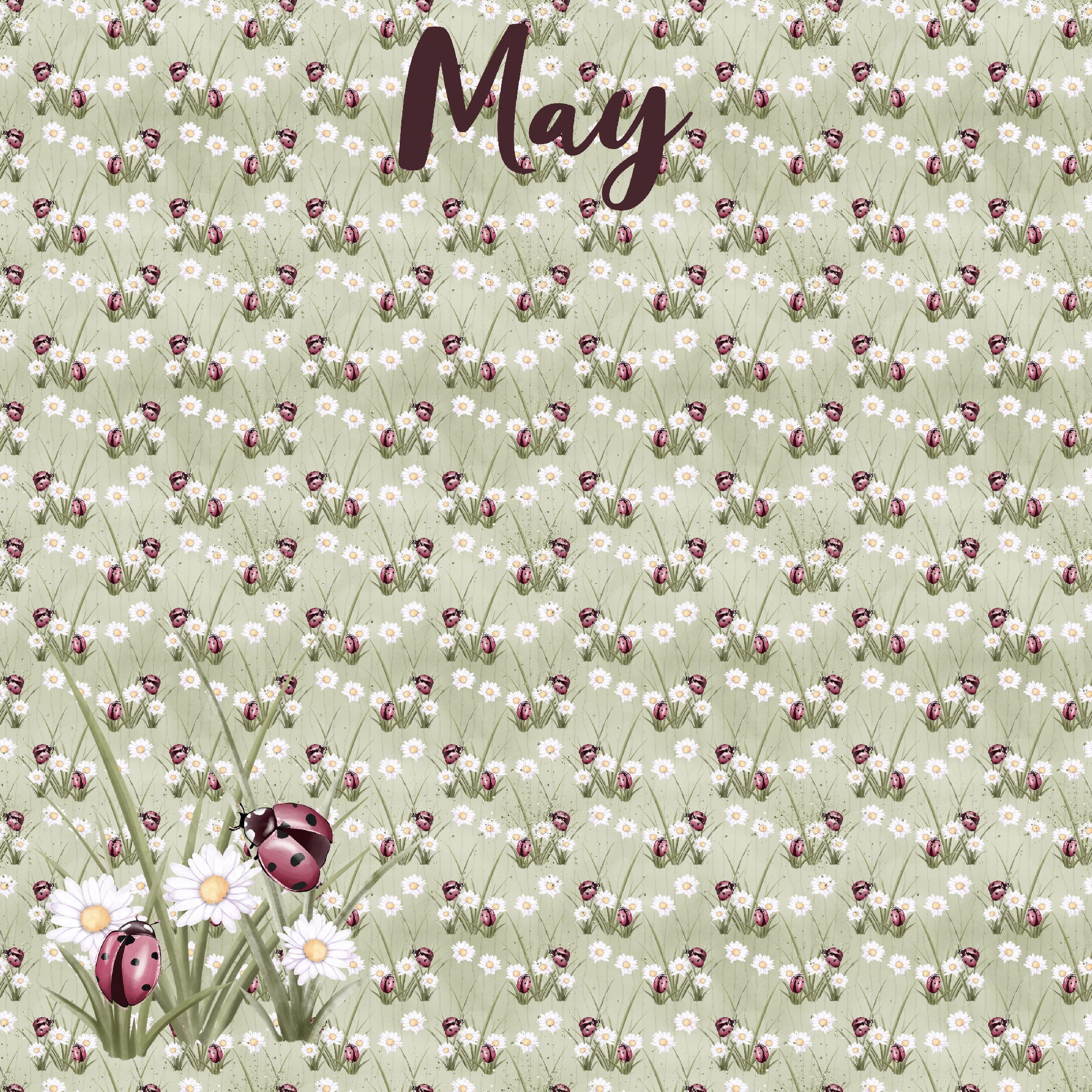 Calendar Memories Collection May 12 x 12 Double-Sided Scrapbook Paper by SSC Designs