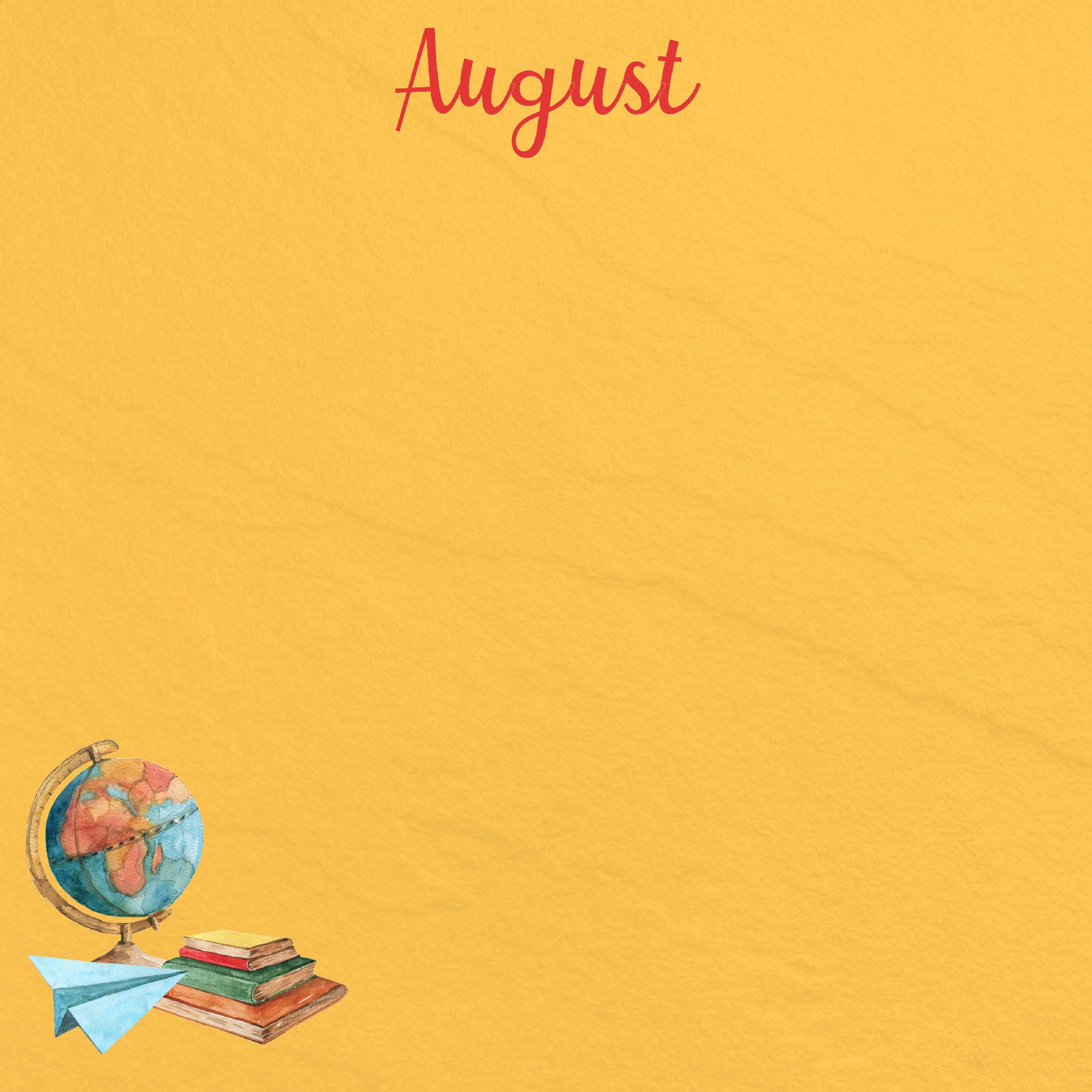 Calendar Memories Collection August 12 x 12 Double-Sided Scrapbook Paper by SSC Designs