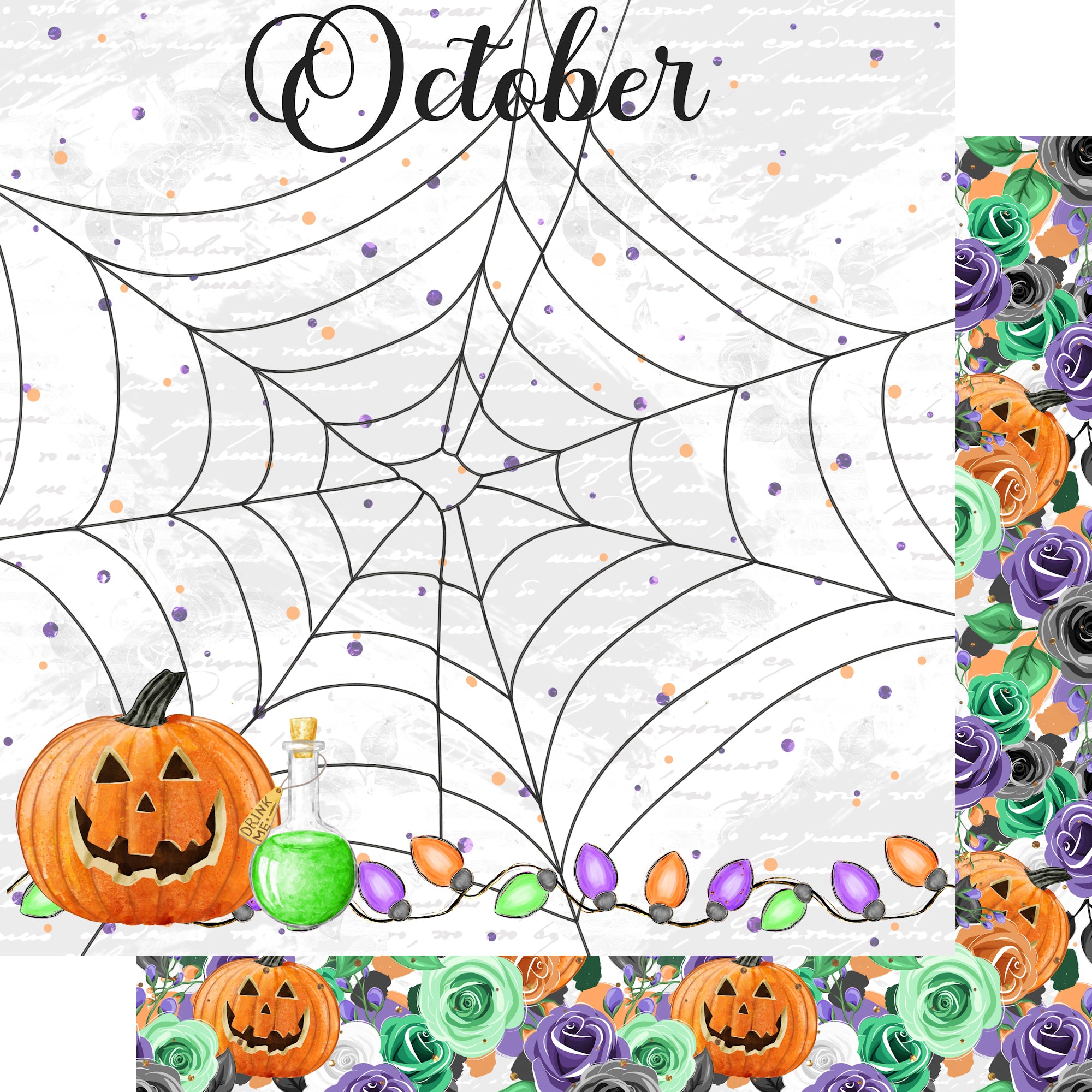 Calendar Memories Collection October 12 x 12 Double-Sided Scrapbook Paper by SSC Designs