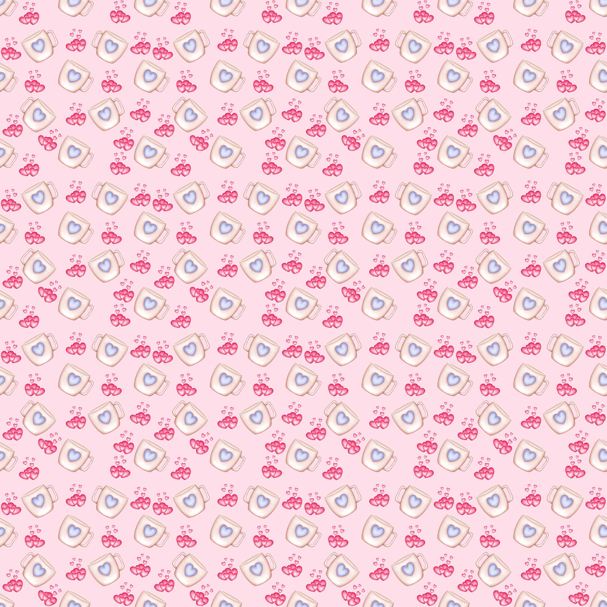 Cupid's Calling Collection Cup of Love 12 x 12 Double-Sided Scrapbook Paper by SSC Designs