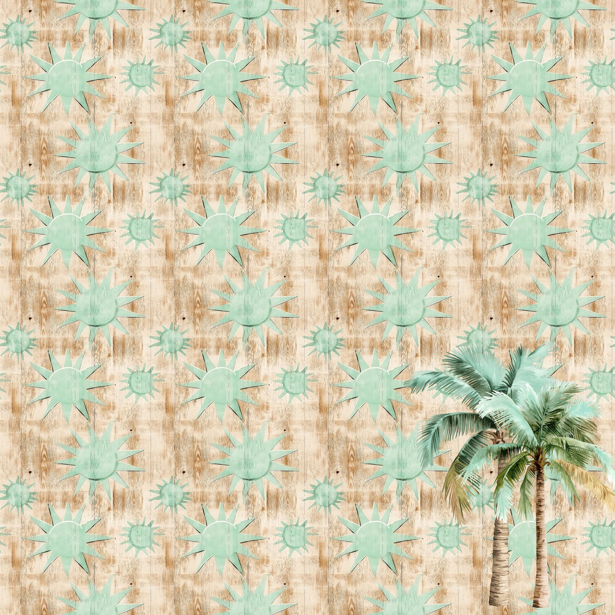 Coastal Shores Collection Breezy Palms 12 x 12 Double-Sided Scrapbook Paper by SSC Designs