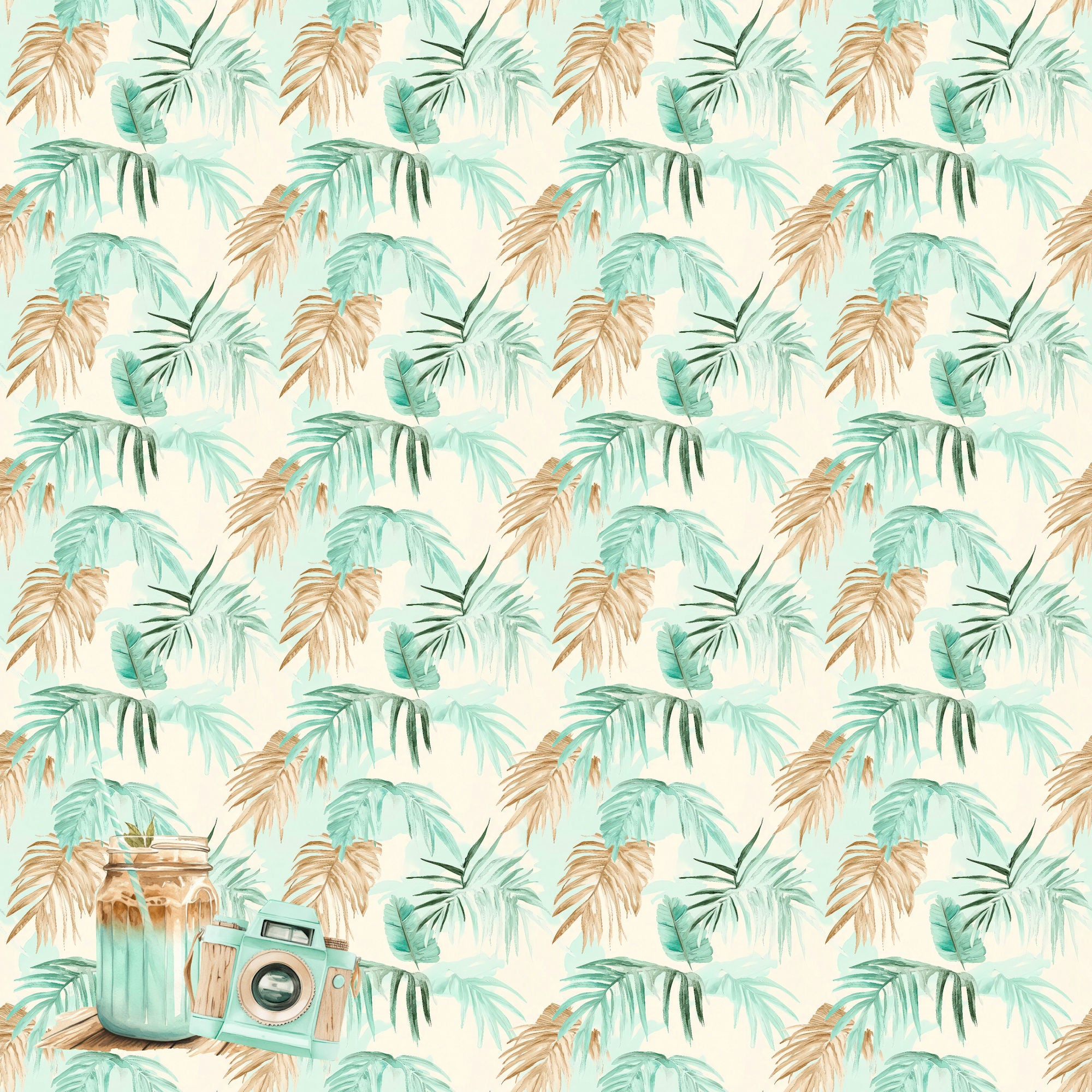 Coastal Shores Collection Salty Breeze Floral 12 x 12 Double-Sided Scrapbook Paper by SSC Designs