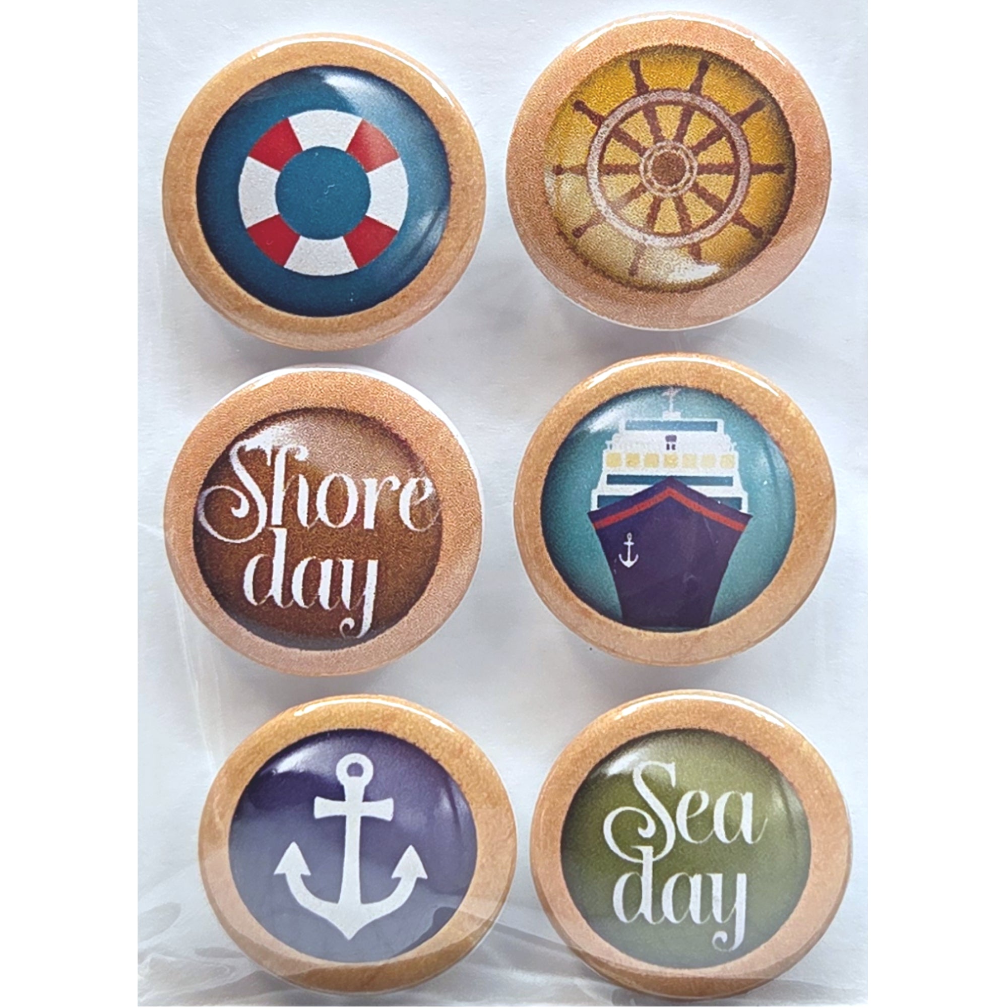 Gone Cruising Collection Button Bubbles 1" Self-Adhesive Scrapbook Embellishments by MH Flair & More
