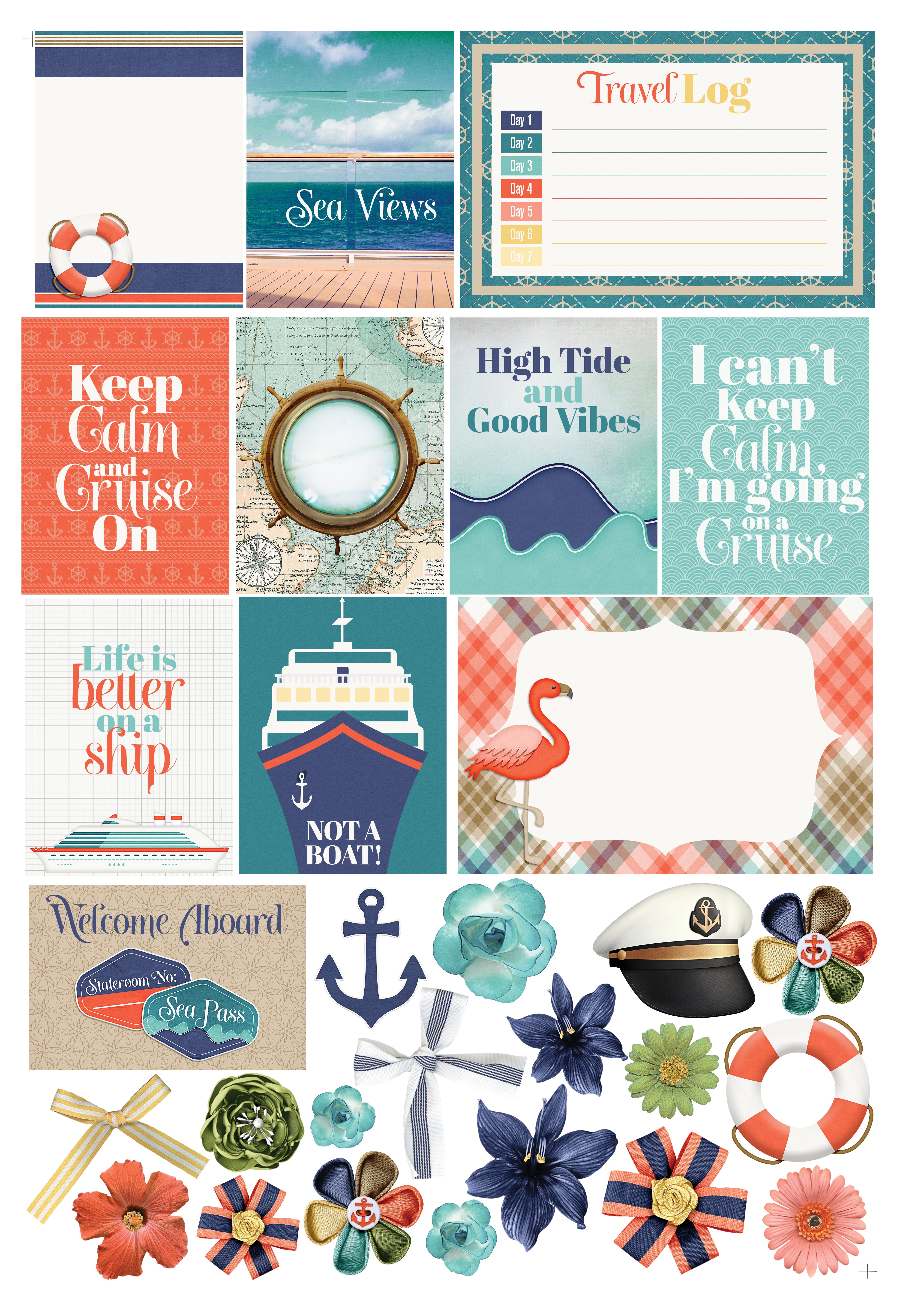 Gone Cruising Collection Laser Cut Scrapbook Tags & Elements Embellishments by SSC Designs