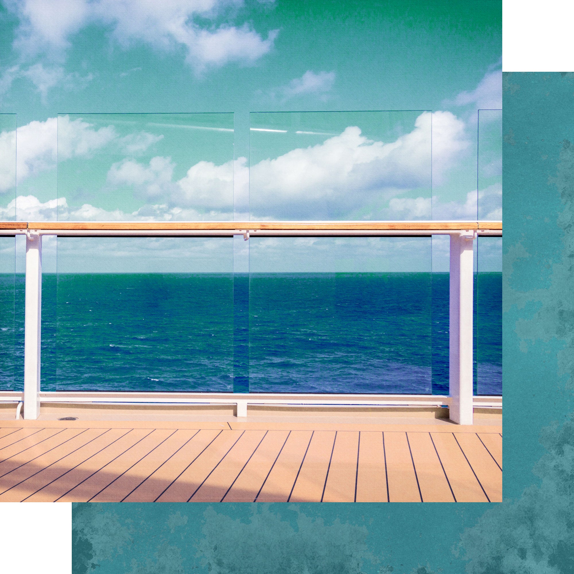 Gone Cruising Collection Cruise Ship Skyline 12 x 12 Double-Sided Scrapbook Paper by SSC Designs