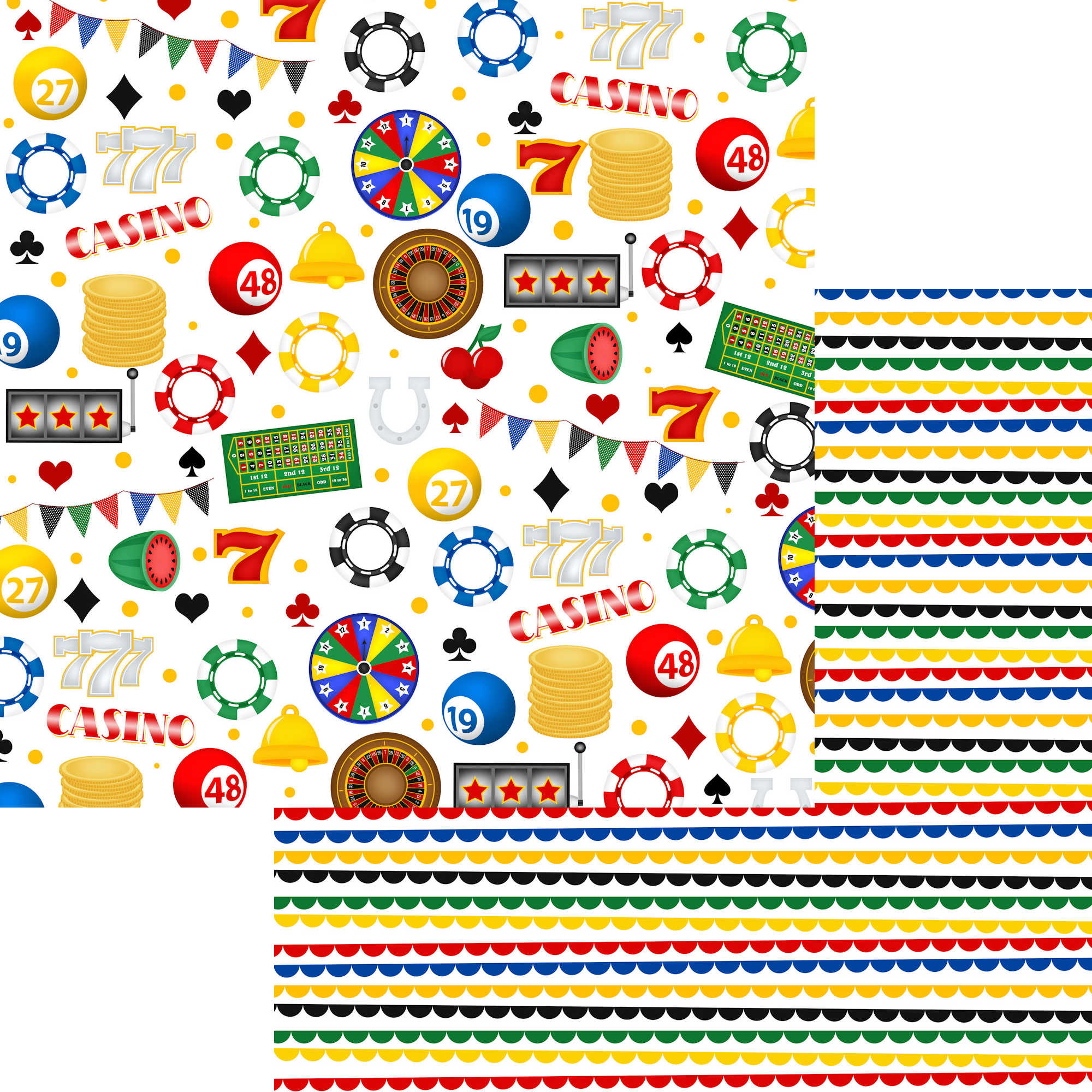 Casino Collection Casino Collage 12 x 12 Double-Sided Scrapbook Paper by SSC Designs
