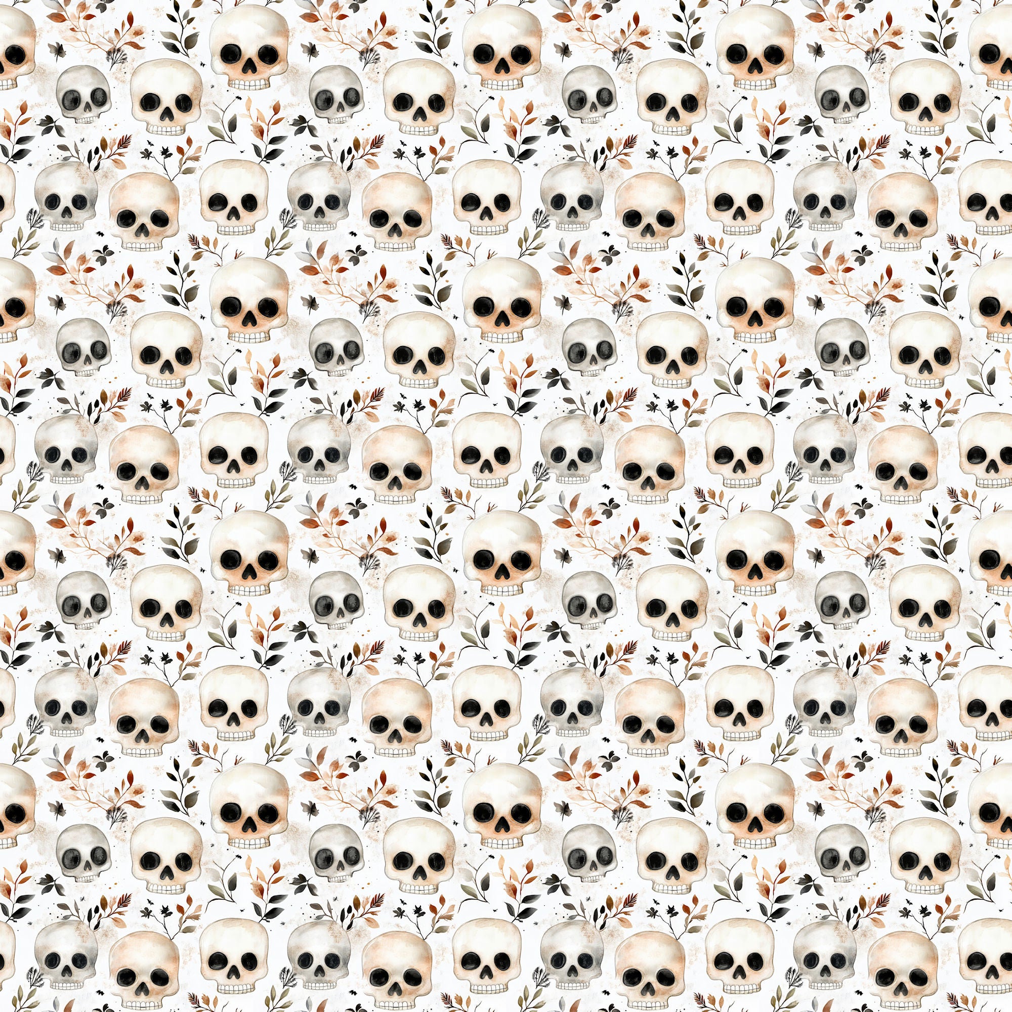 Cute & Spooky Collection Skull & Bloom 12 x 12 Double-Sided Scrapbook Paper by SSC Designs