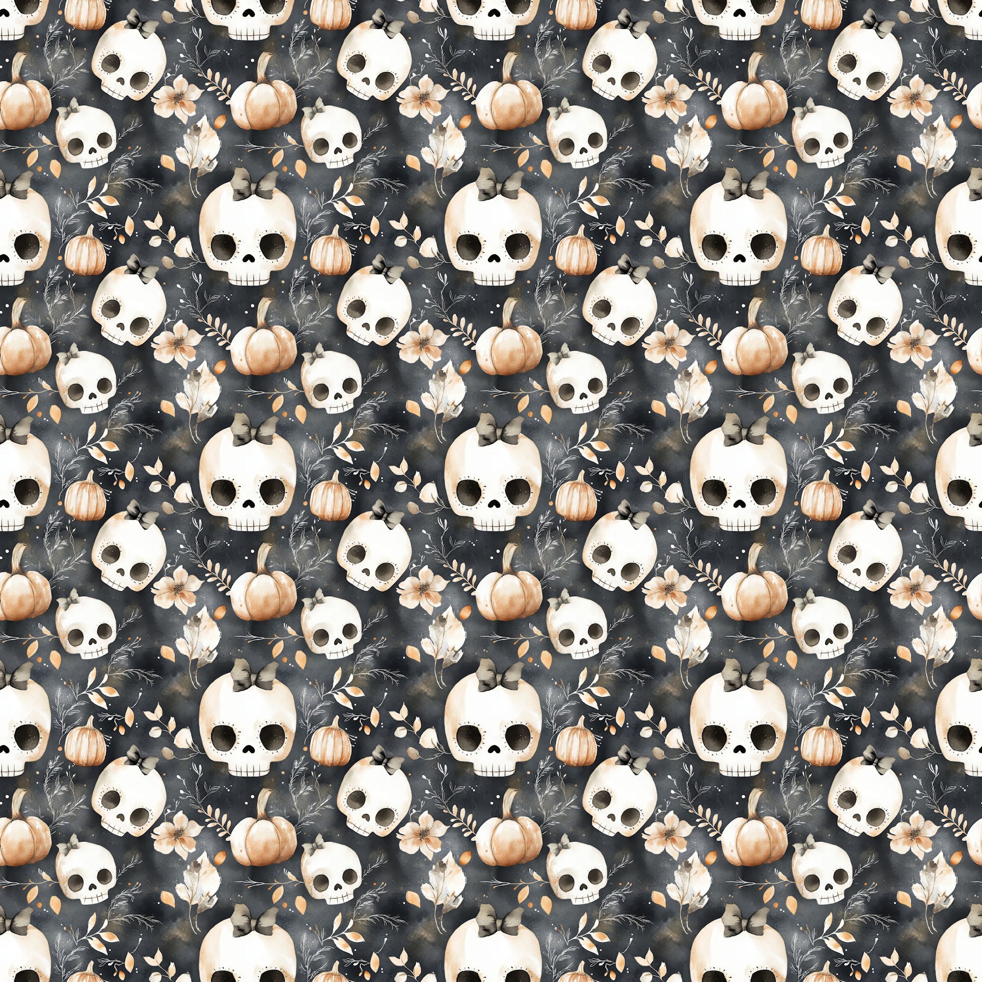 Cute & Spooky Collection Skull & Bloom 12 x 12 Double-Sided Scrapbook Paper by SSC Designs