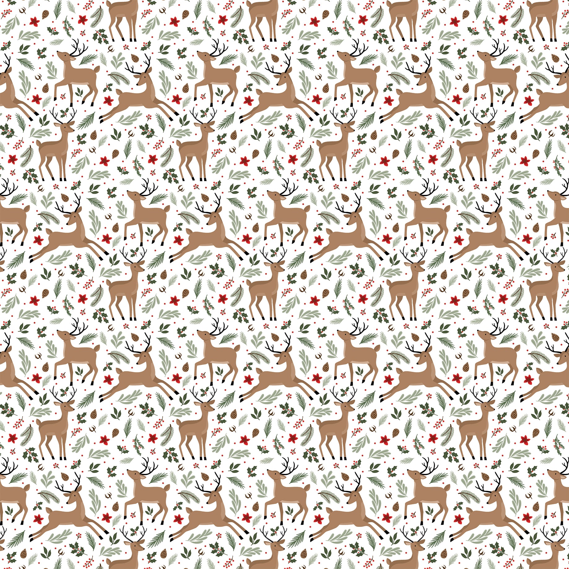 Christmas Time Collection Oh Deer 12 x 12 Double-Sided Scrapbook Paper by Echo Park Paper