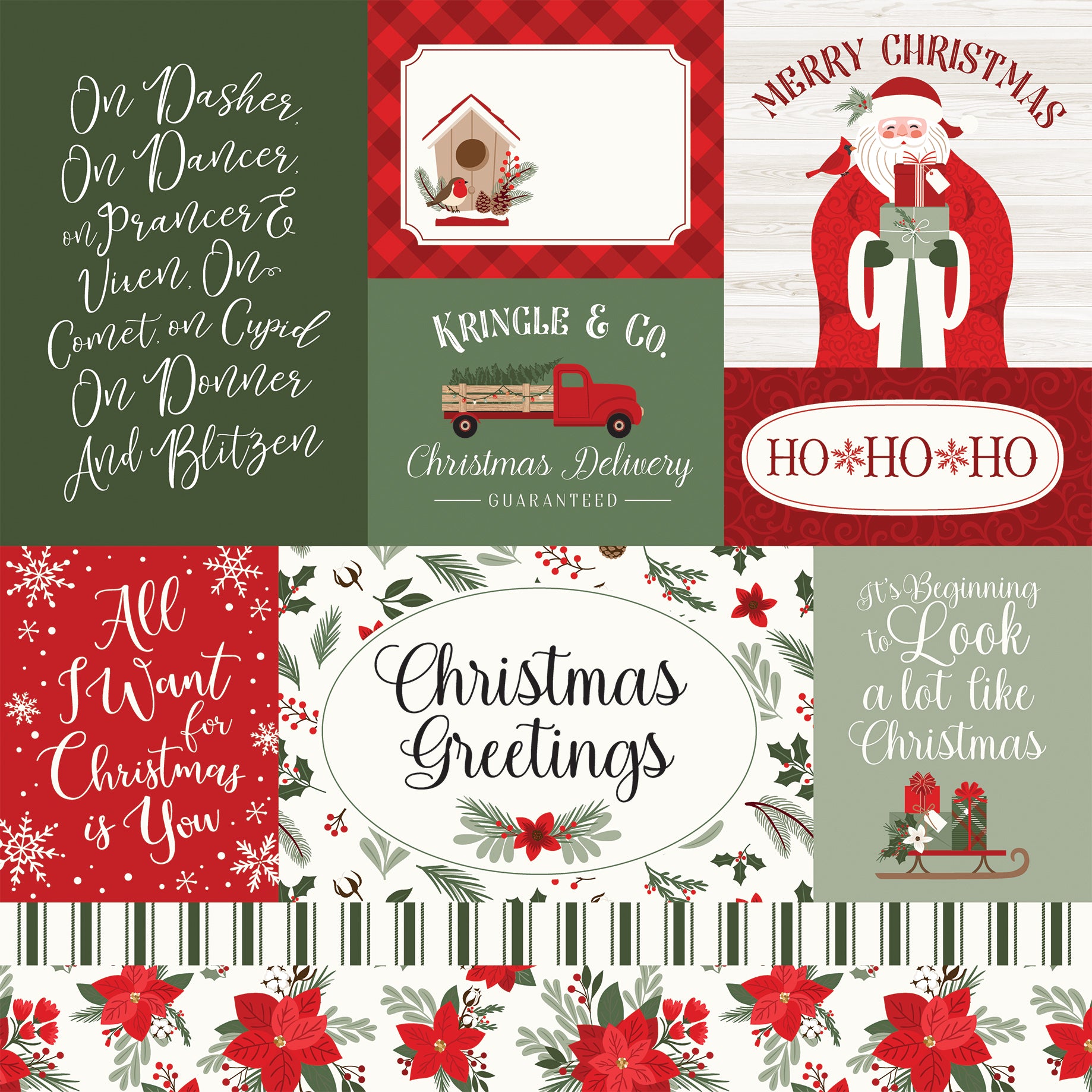 Christmas Time Collection Multi Journaling Cards 12 x 12 Double-Sided Scrapbook Paper by Echo Park Paper