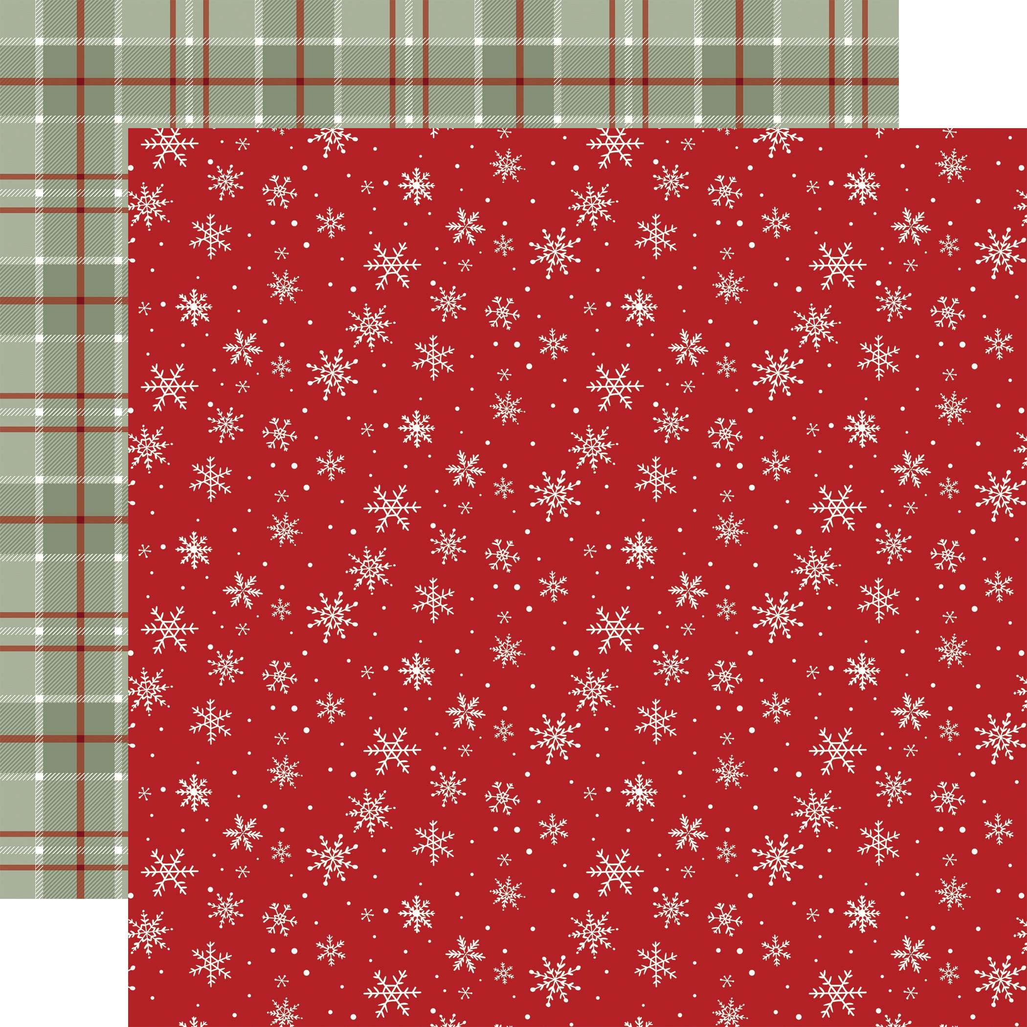 Christmas Time Collection Snowflakes Falling 12 x 12 Double-Sided Scrapbook Paper by Echo Park Paper
