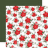 Christmas Time Collection Festive Floral 12 x 12 Double-Sided Scrapbook Paper by Echo Park Paper