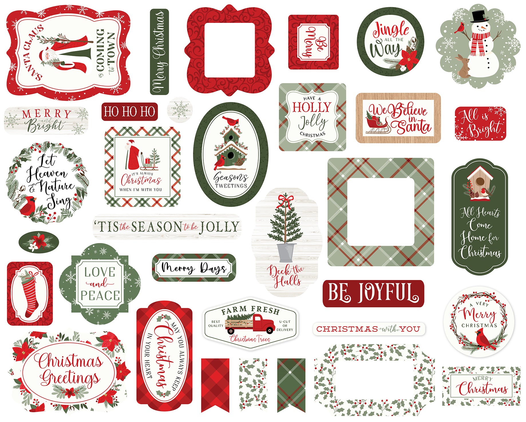 Christmas Time Collection 4 x 8 Scrapbook Ephemera by Echo Park Paper