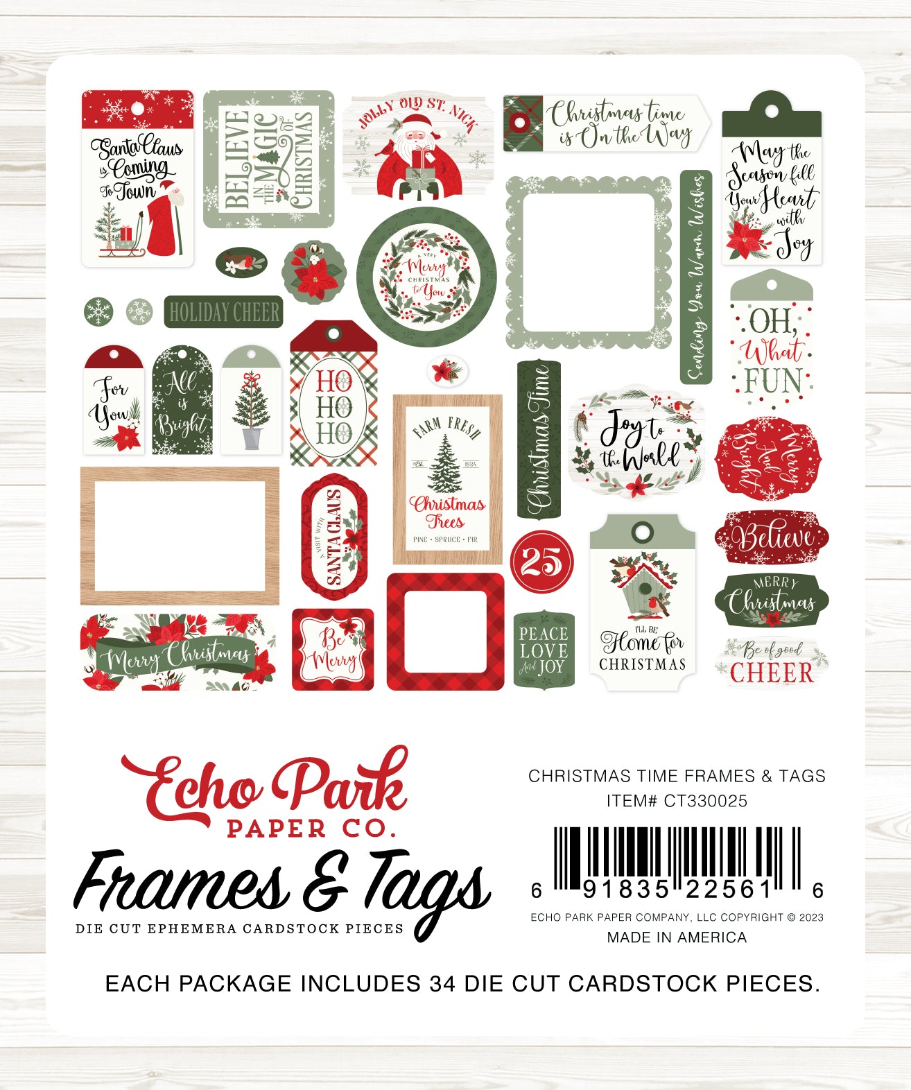 Christmas Time Collection Scrapbook Frames & Tags by Echo Park
