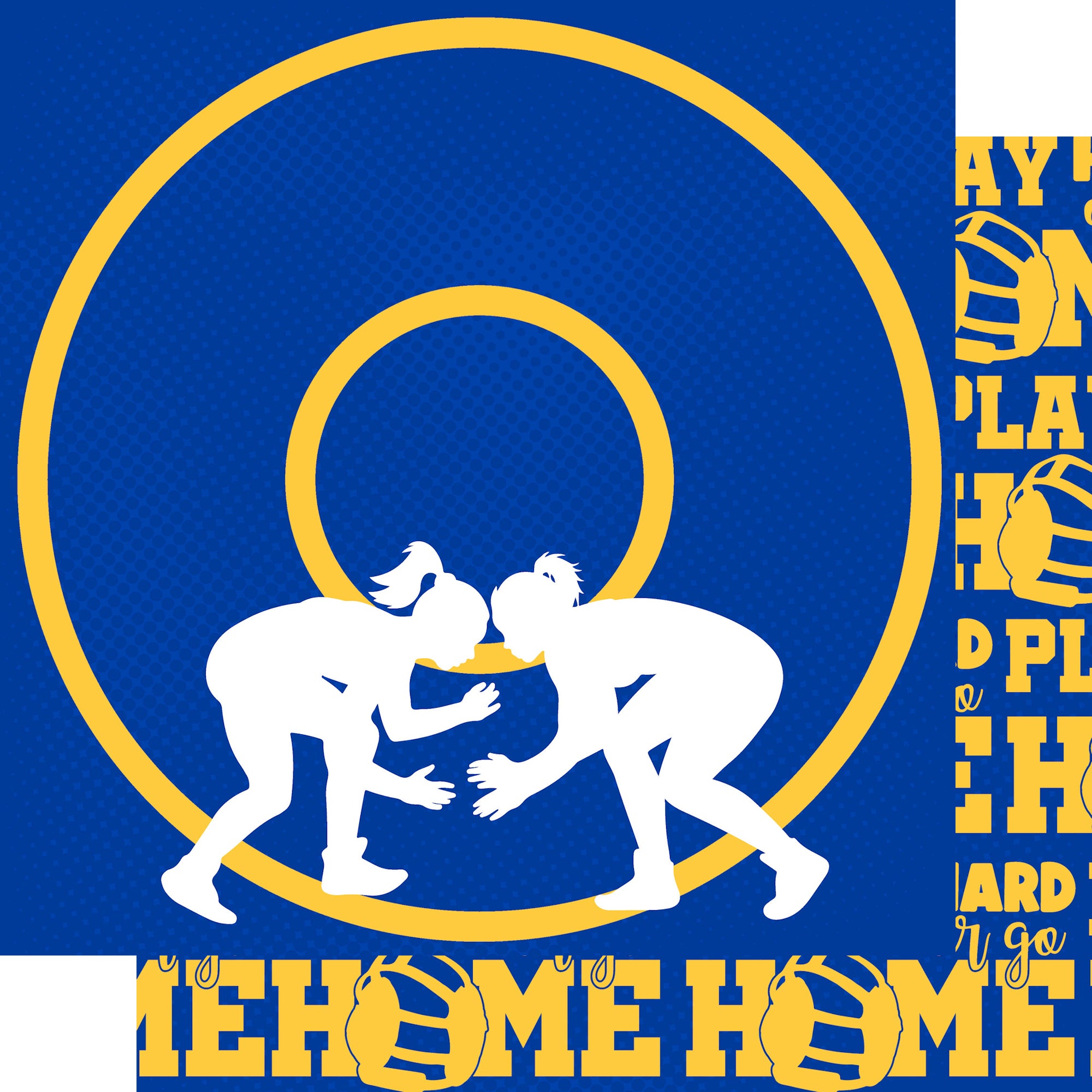 Female Wrestling Custom Play Hard or Go Home 12 x 12 Double-Sided Scrapbook Paper by SSC Designs