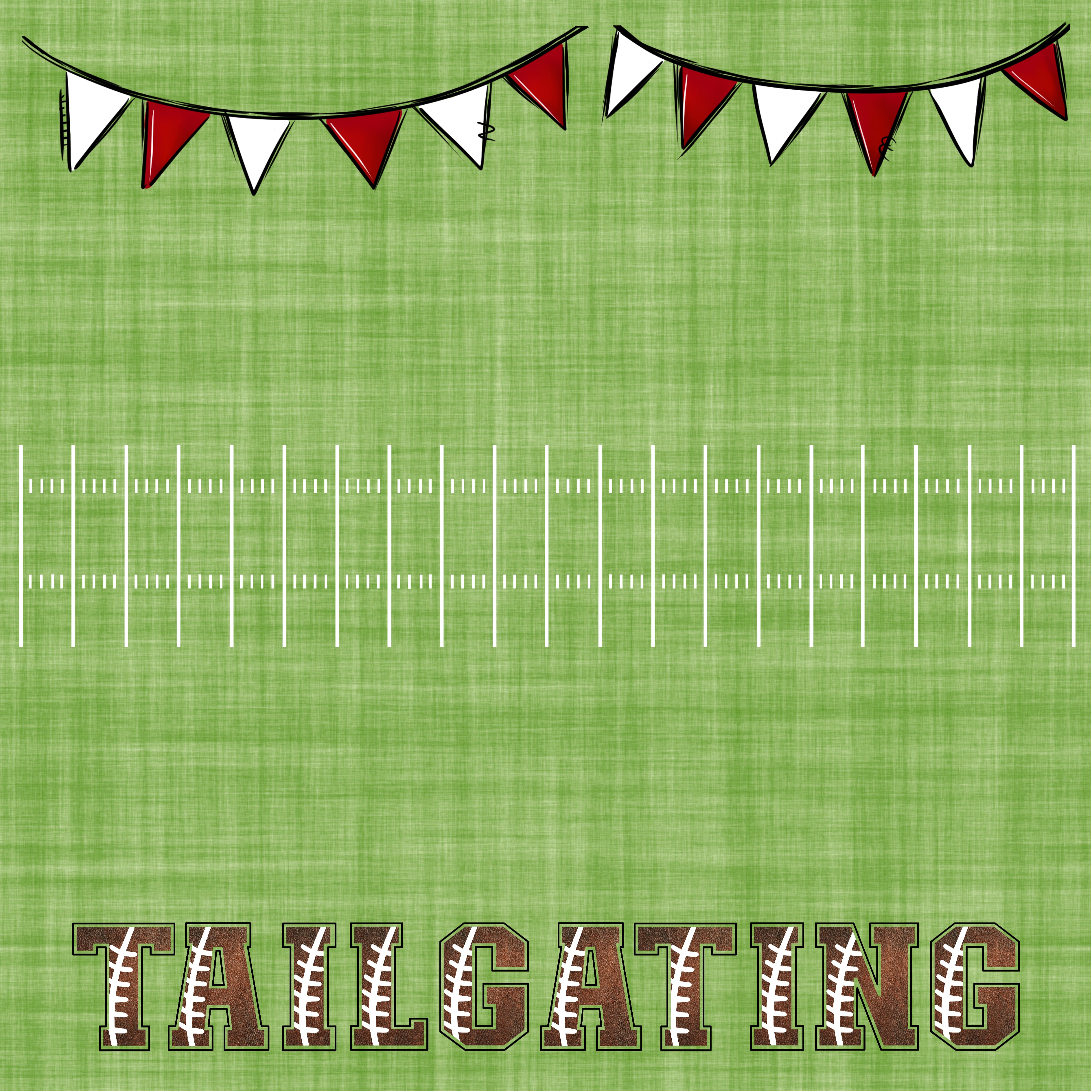 Custom Request Tailgating Party 12 x 12 Double-Sided Scrapbook Paper by SSC Designs