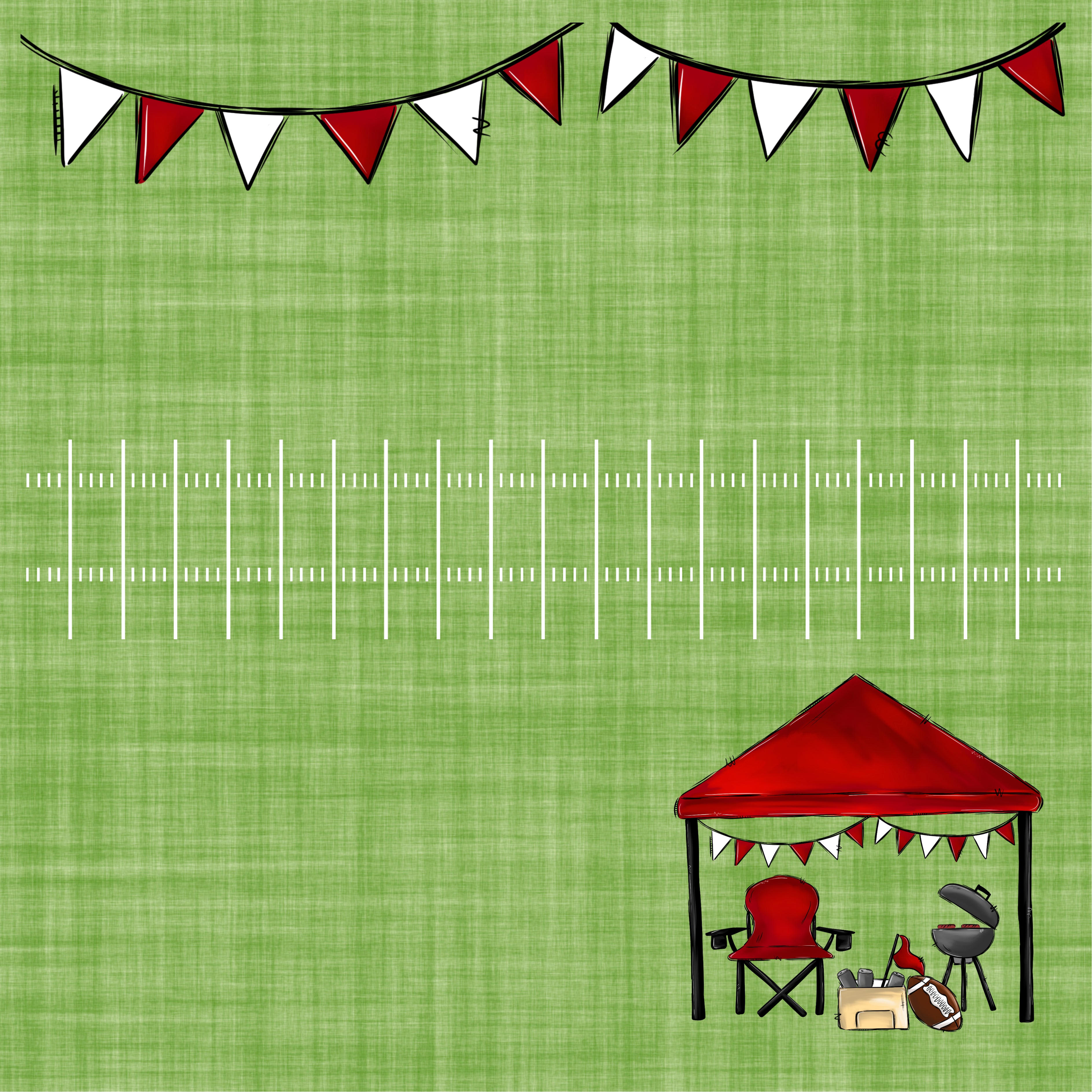 Custom Request Tailgating Party 12 x 12 Double-Sided Scrapbook Paper by SSC Designs