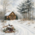 Country Winter Collection Cabin in the Snow 12 x 12 Double-Sided Scrapbook Paper by SSC Designs