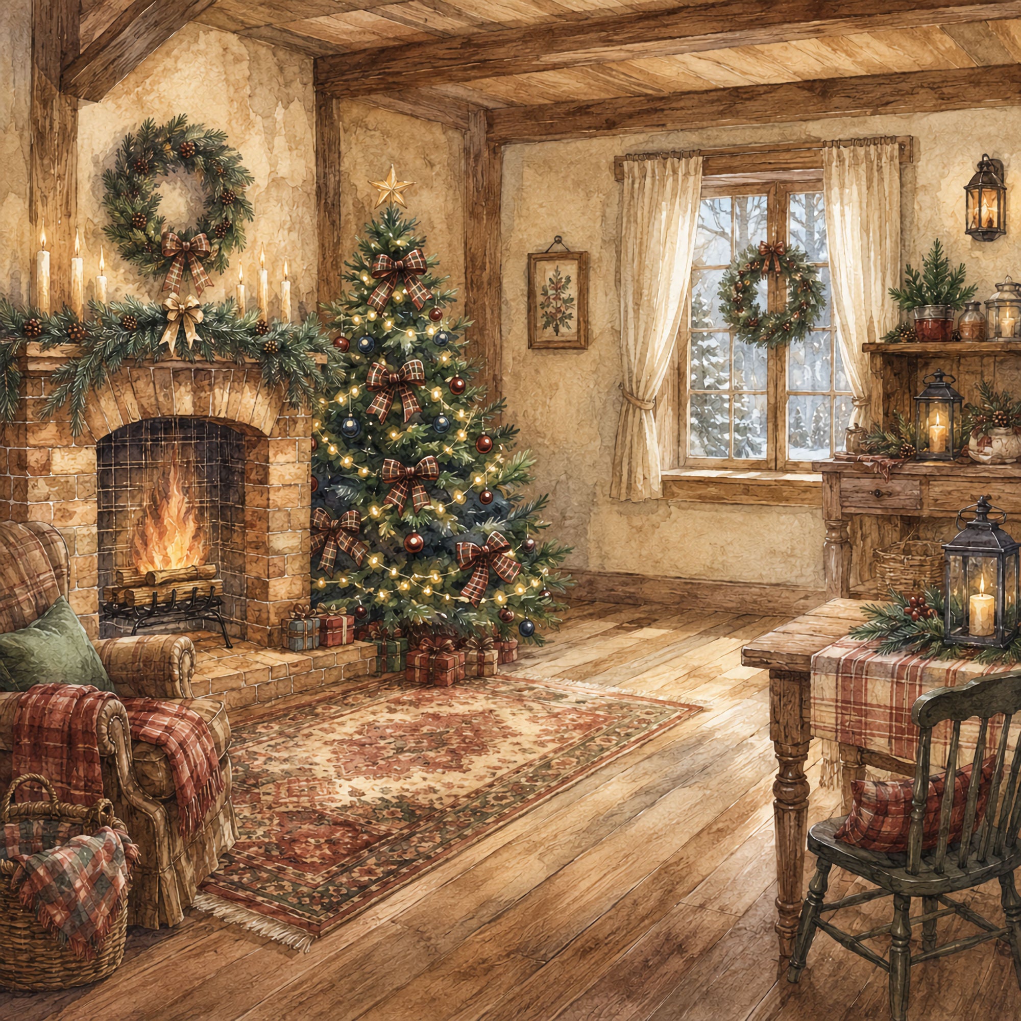 Country Winter Collection Fireside Treats 12 x 12 Double-Sided Scrapbook Paper by SSC Designs