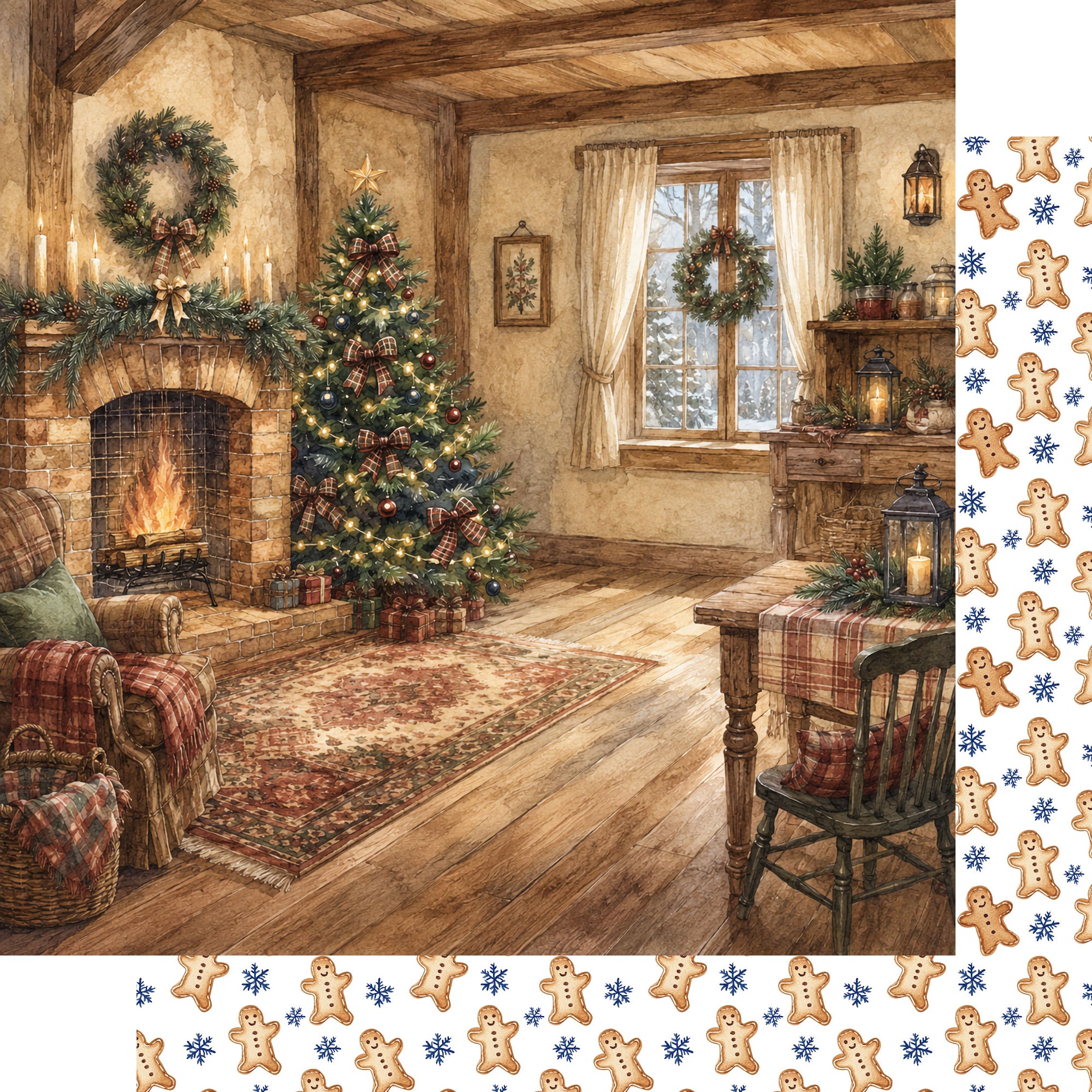 Country Winter 12 x 12 Scrapbook Paper & Embellishment Kit by SSC Designs