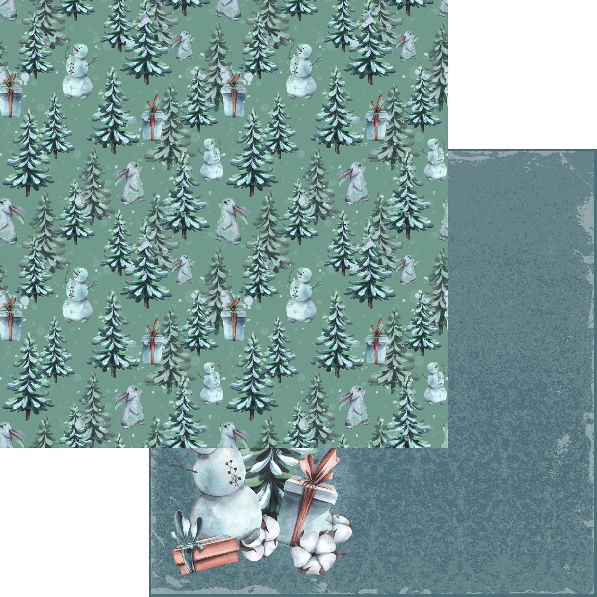 Cozy Winter Collection Wintery Woods 12 x 12 Double-Sided Scrapbook Paper by SSC Designs - 15 Pack