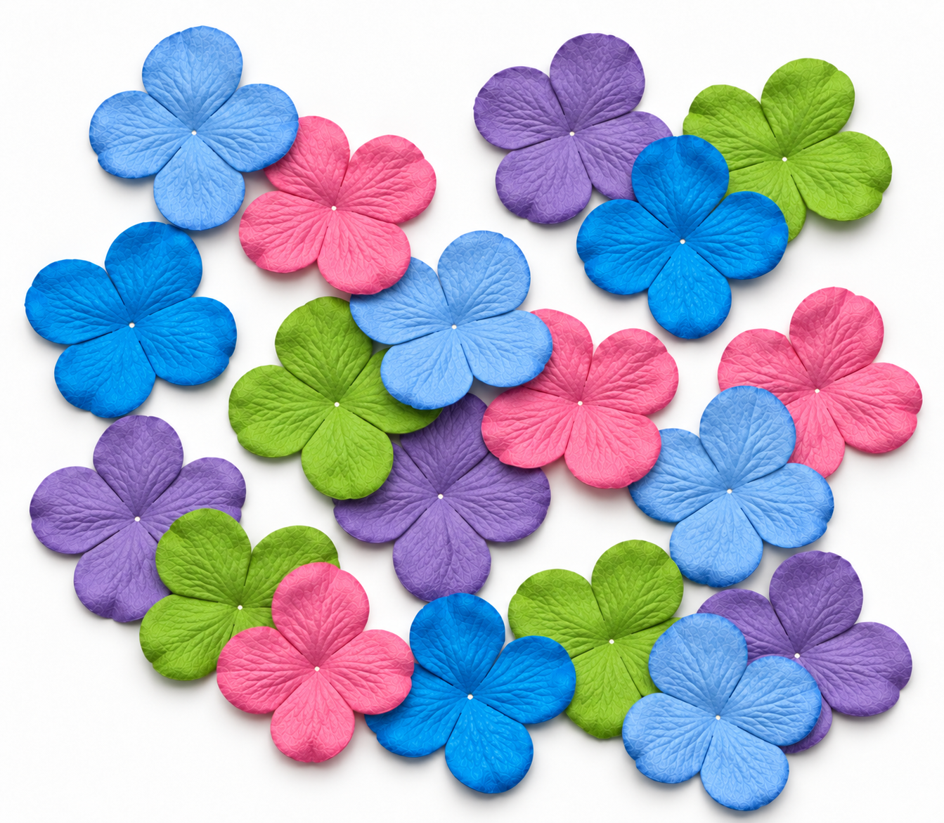 Petal Party Collection Hydrangea 1" Mixed Spring Sorbet Flowers - Pkg. of 15