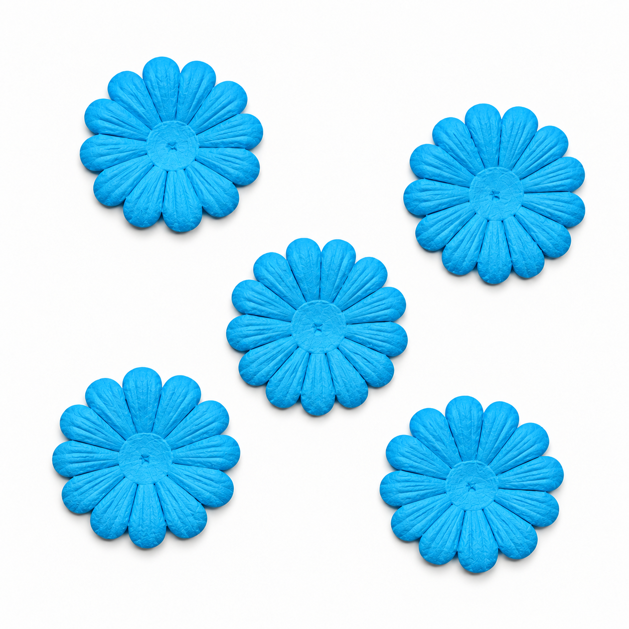 Petal Party Collection Aqua 1.75" Daisy Flowers - Pkg. of 15