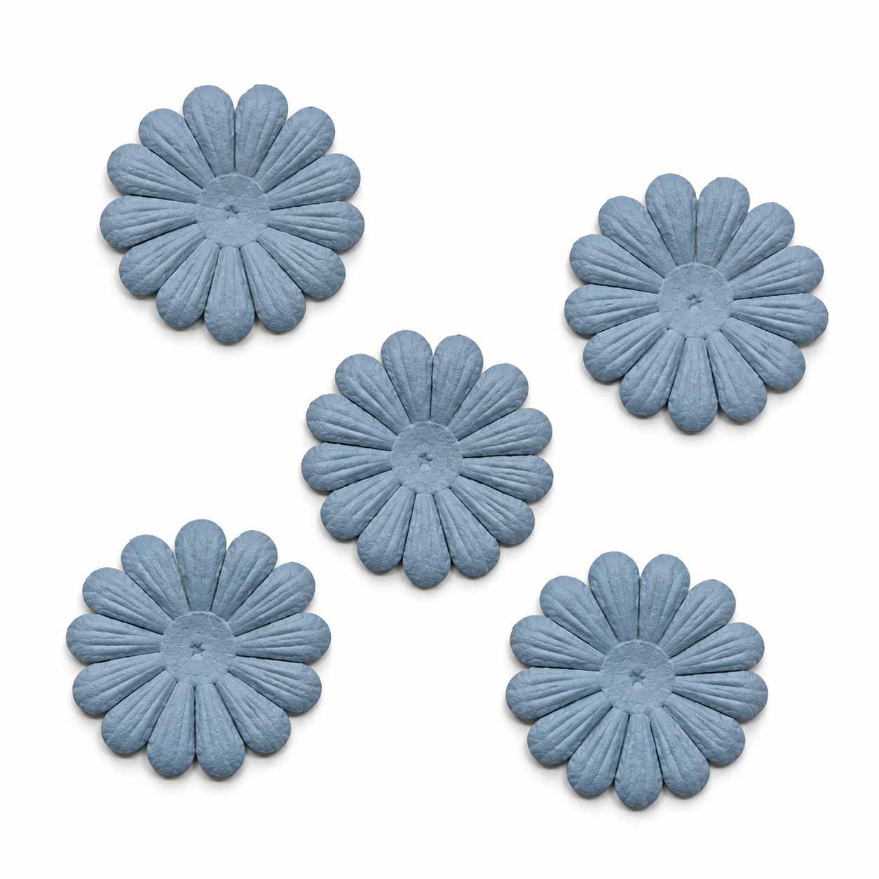 Petal Party Collection Dusty Blue 1.75" Daisy Flowers - Pkg. of 15