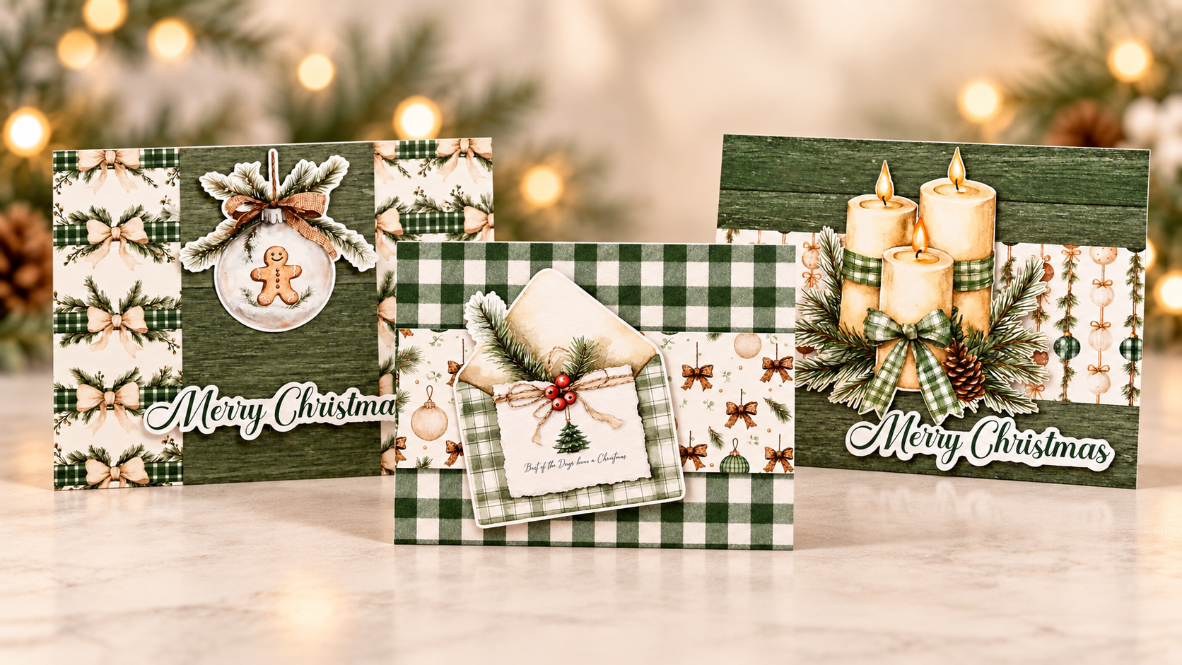 Evergreen Christmas Collection 14 x 8 Greetings Cardstock Scrapbook Sticker Sheet by SSC Designs