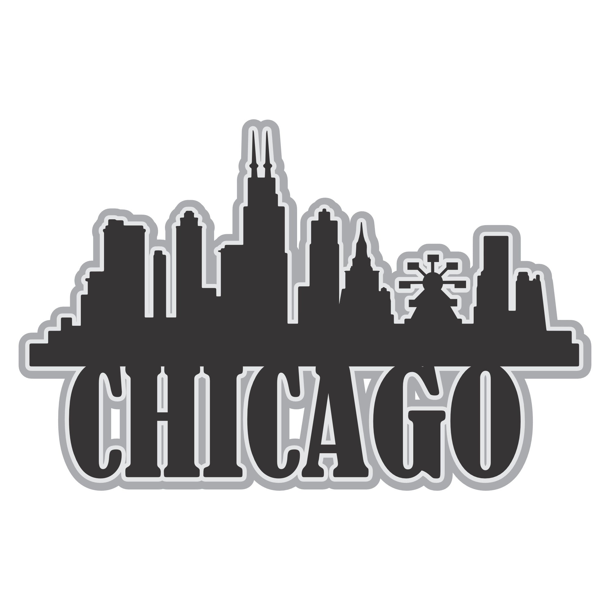 Chicago Skyline 6 x 5 Fully-Assembled Laser Cut Scrapbook Embellishment by SSC Laser Designs