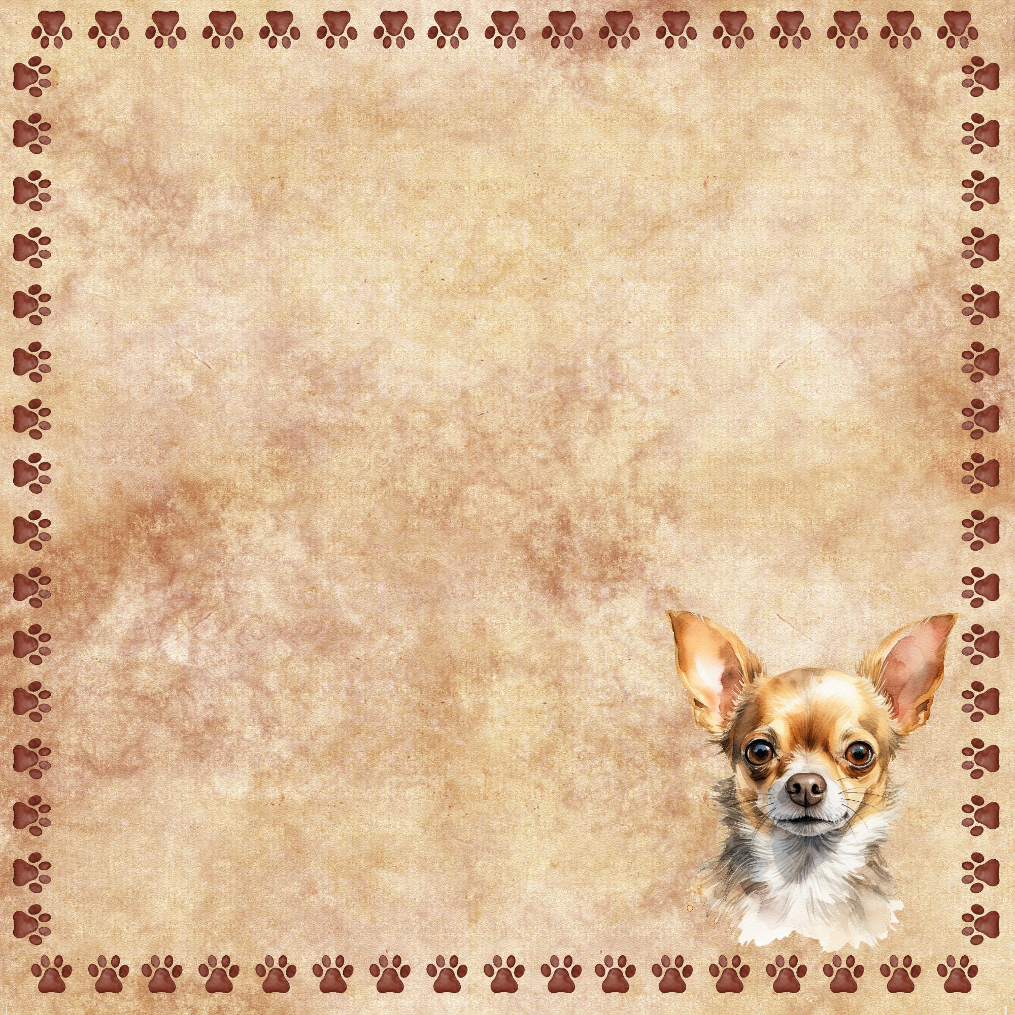 Dog Breeds Collection Chihuaha 12 x 12 Double-Sided Scrapbook Paper by SSC Designs