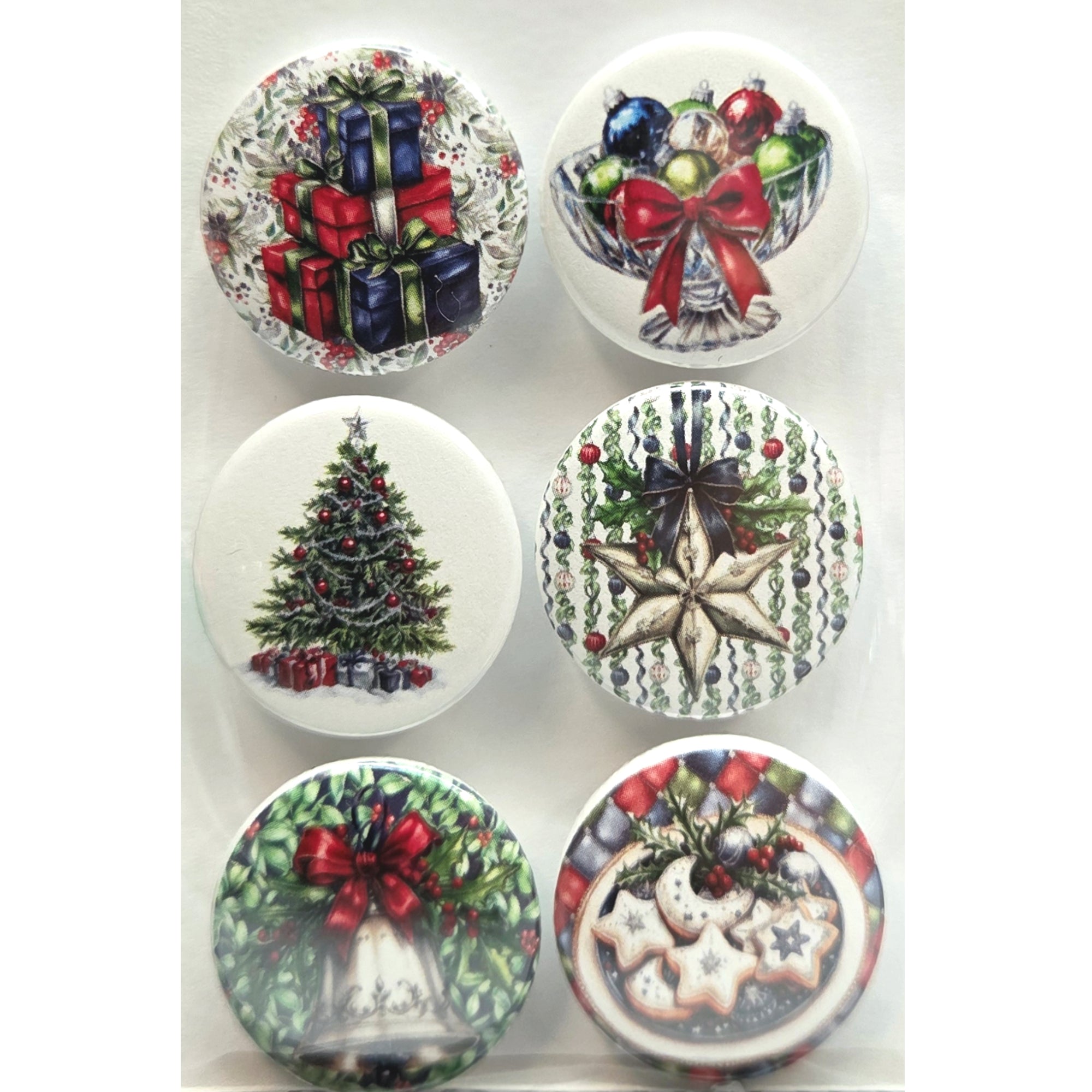 Midnight Mistletoe Collection Button Bubbles 1" Self-Adhesive Scrapbook Embellishments by MH Flair & More