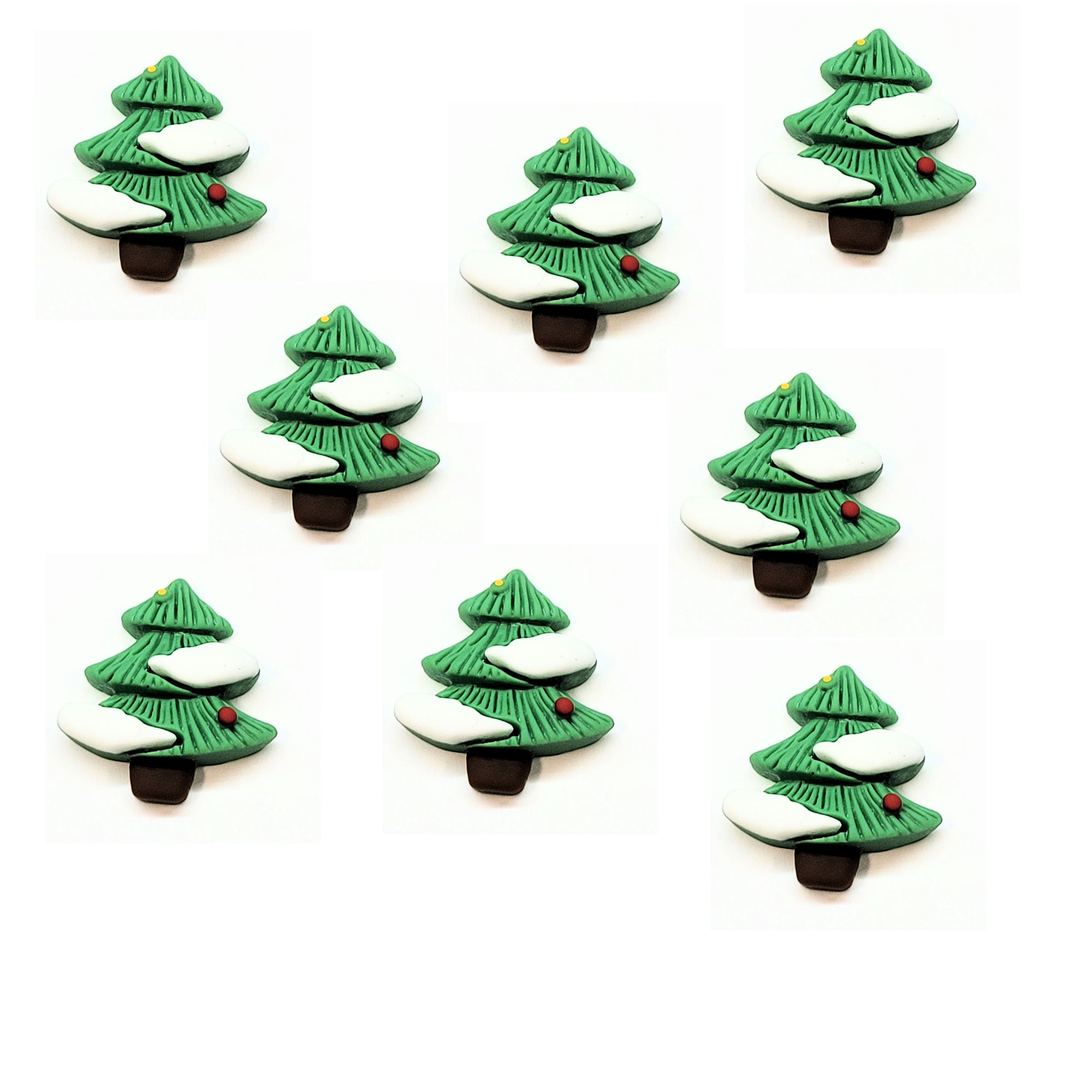Holiday Collection Christmas Tree 1" Flatback Buttons by SSC Designs - Pkg. of 8