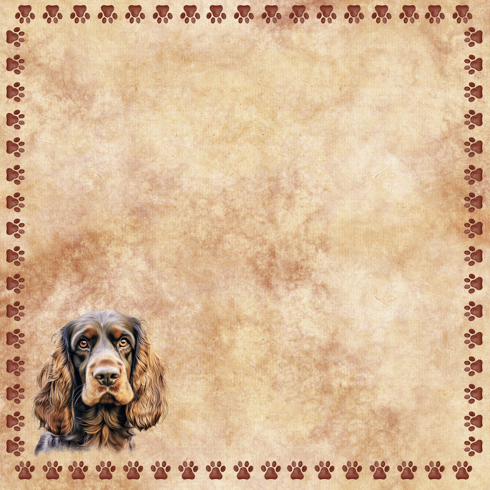 Dog Breeds Collection Cocker Spaniel 12 x 12 Double-Sided Scrapbook Paper by SSC Designs