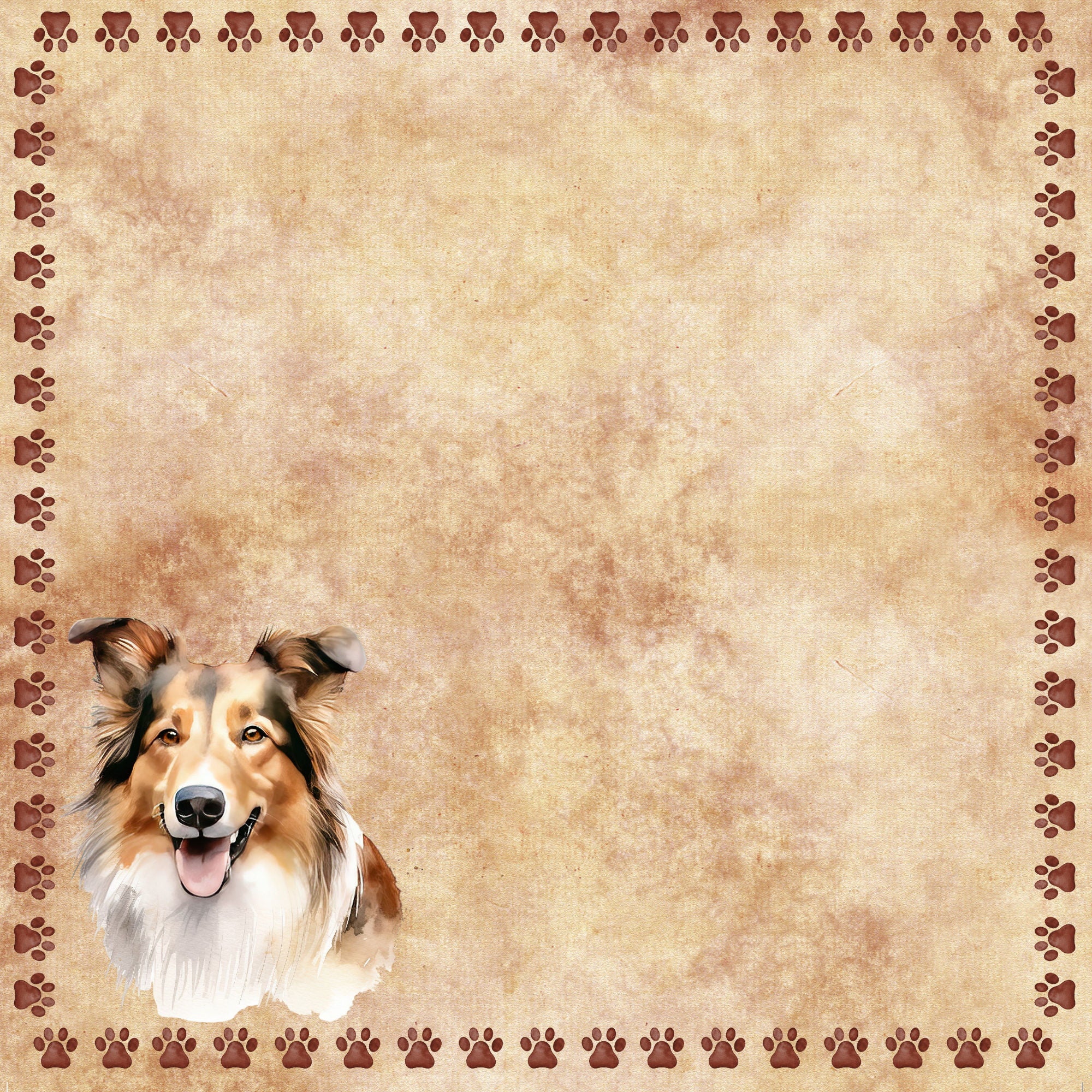 Dog Breeds Collection Collie 12 x 12 Double-Sided Scrapbook Paper by SSC Designs