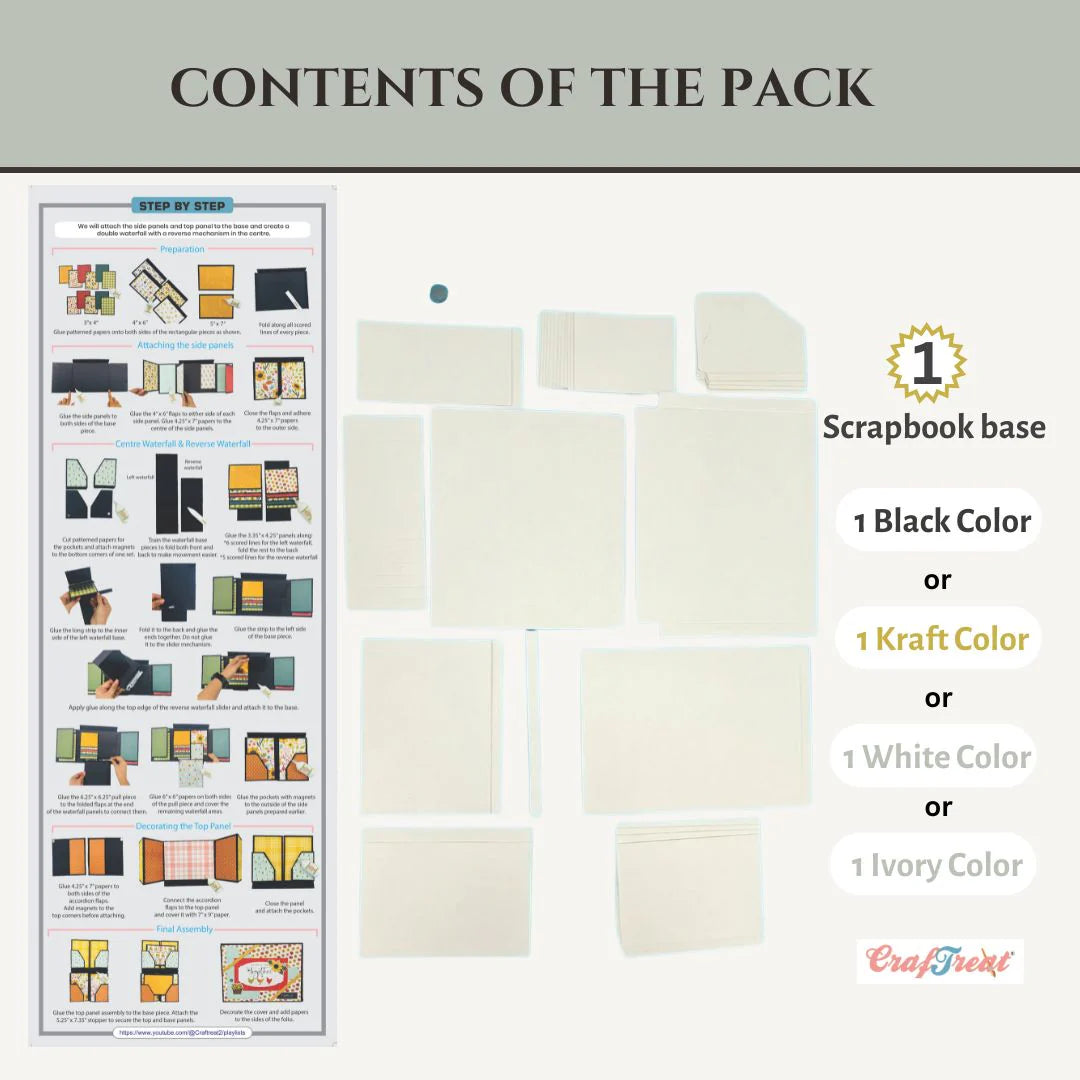 Easy Albums Collection Lap Book Folio Scrapbook Kit by CrafTreat - Ivory