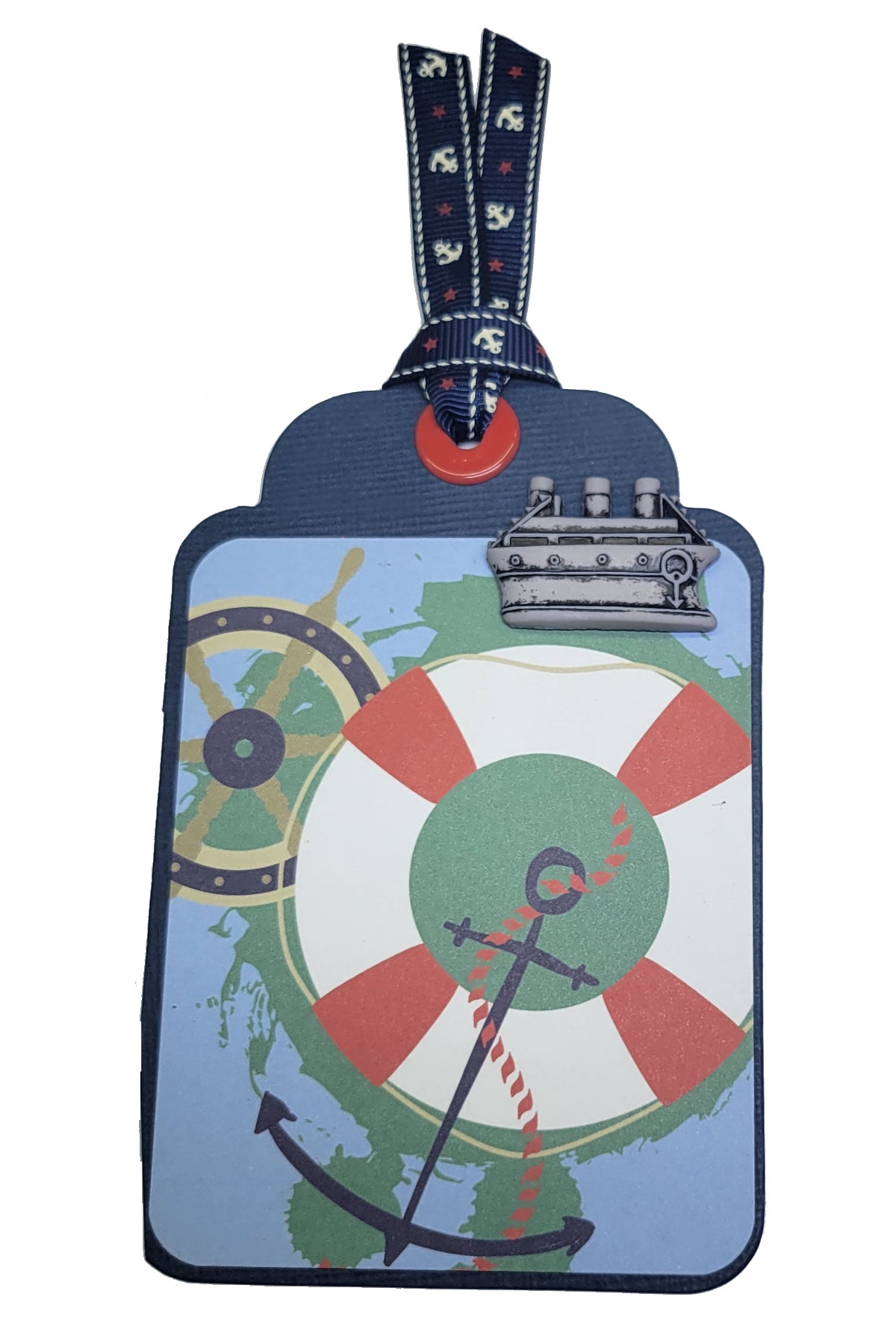 Terrific Tags Collection Cruise Ship Collage 3x5 Scrapbook Tag Embellishment by SSC Designs