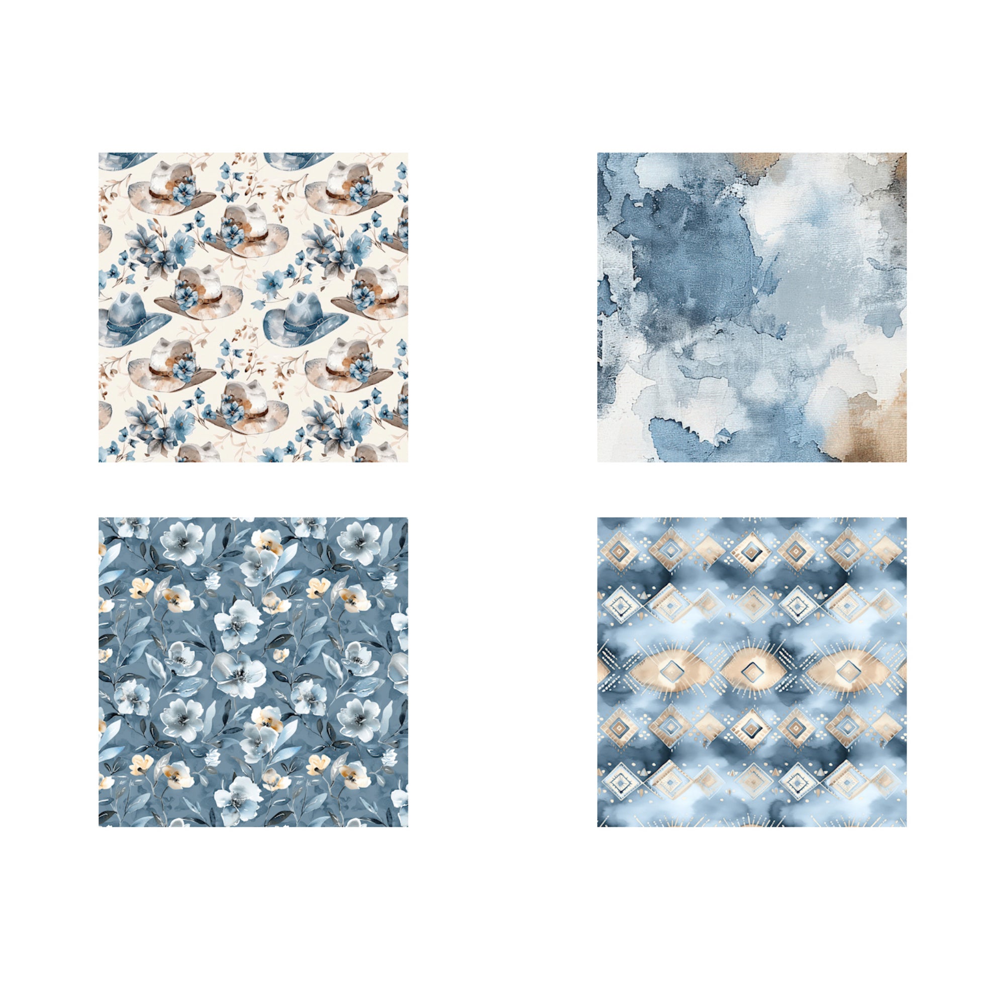 Cardmaker's Collection Dusty Blue Desert 4.25 x 5.5 Pre-Cut Card Fronts by SSC Designs - 24 Pack