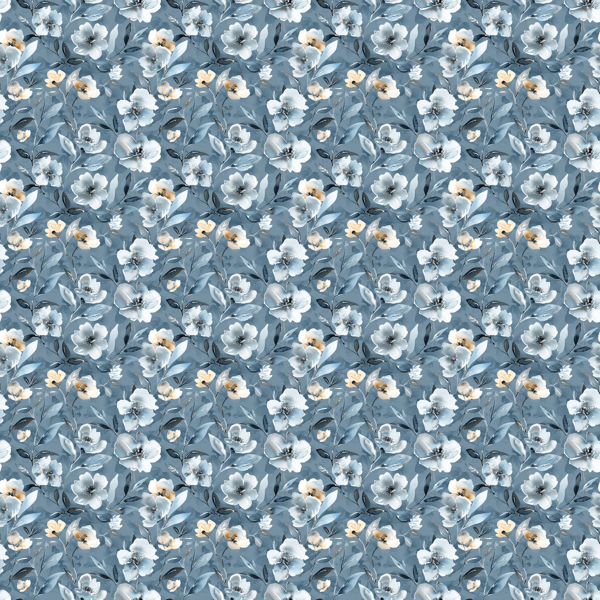 Dusty Blue Desert Collection Desert In Bloom 12 x 12 Double-Sided Scrapbook Paper by SSC Designs