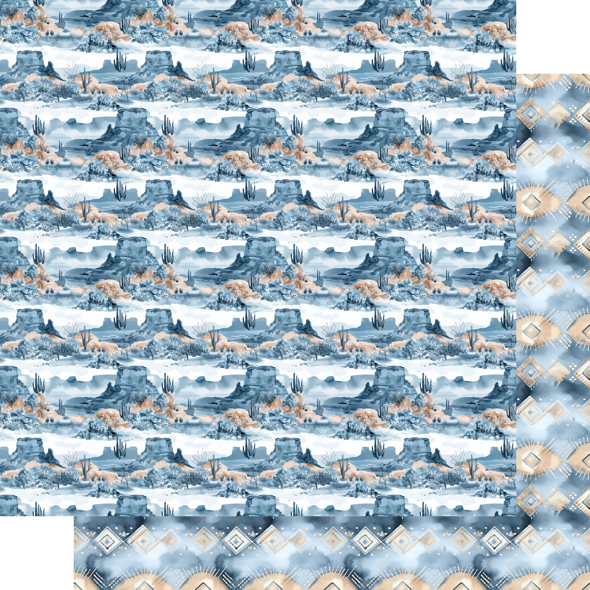 Dusty Blue Desert 12 x 12 Scrapbook Paper & Embellishment Kit by SSC Designs