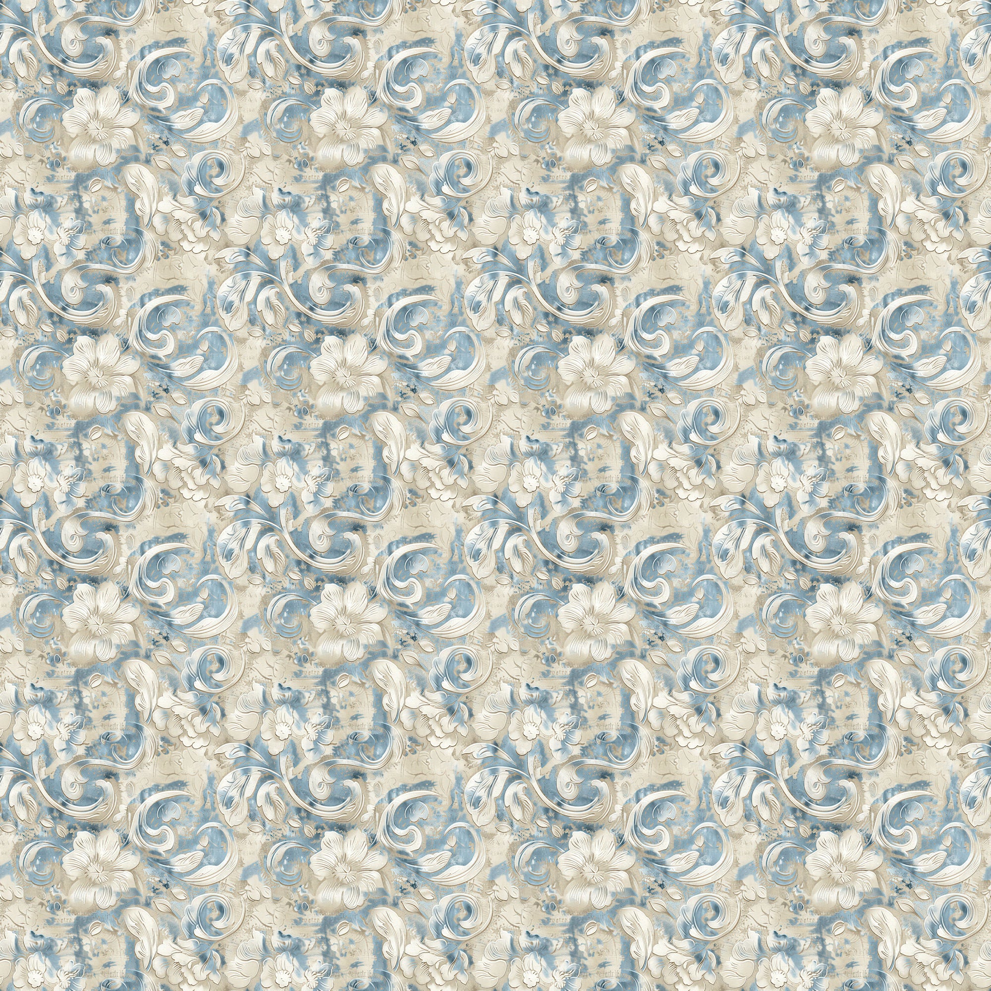 Dusty Blue Desert Collection Carefree Cactus 12 x 12 Double-Sided Scrapbook Paper by SSC Designs