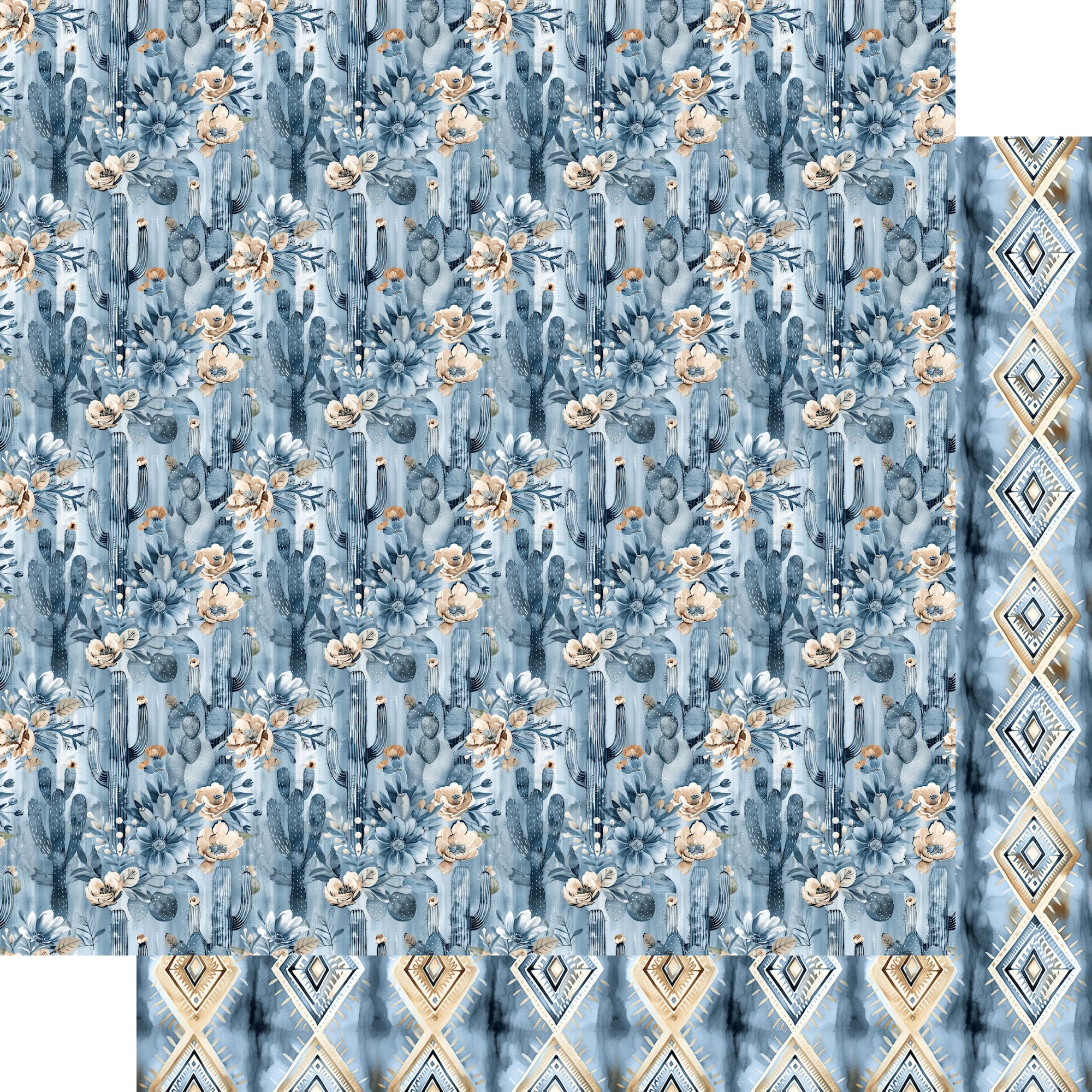 Dusty Blue Desert 12 x 12 Scrapbook Paper & Embellishment Kit by SSC Designs