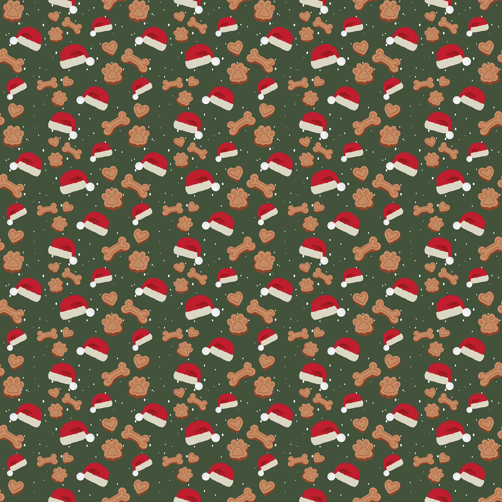 Merry Woofmas Collection Santa Bones 12 x 12 Double-Sided Scrapbook Paper by SSC Designs
