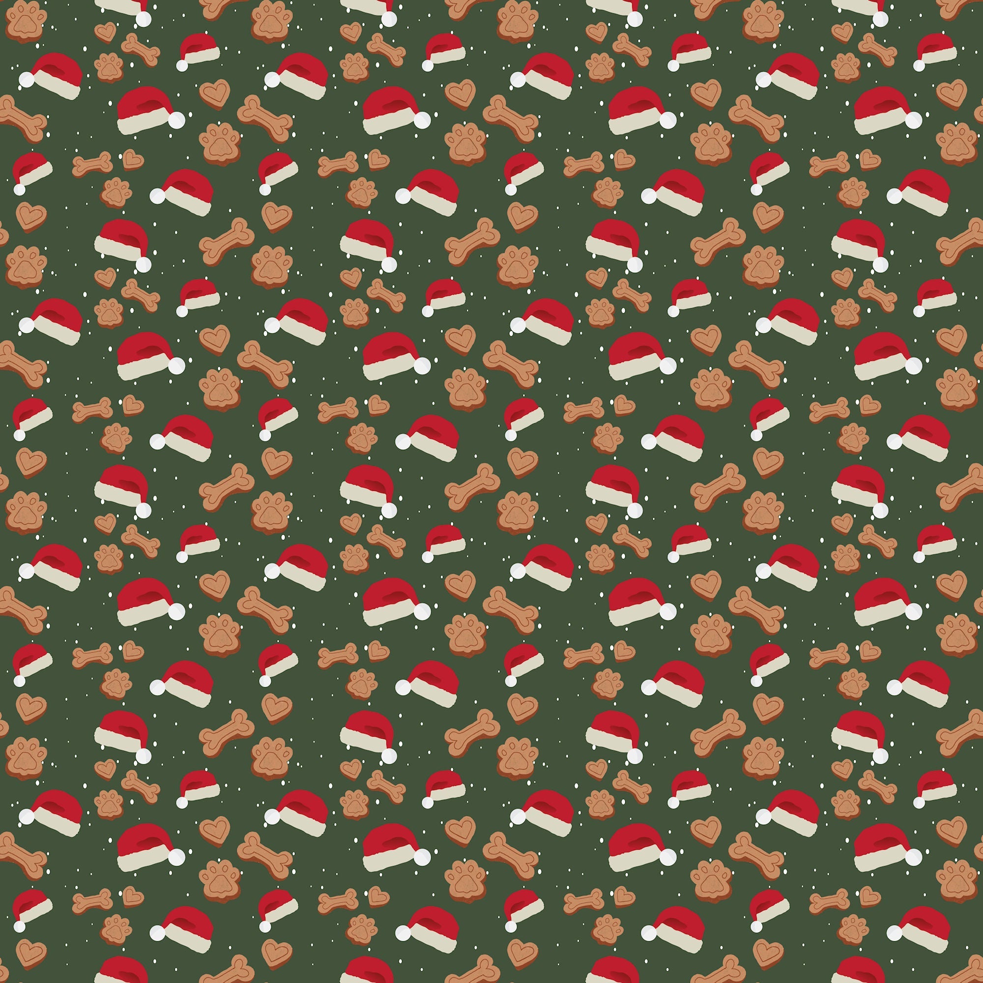 Merry Woofmas Collection Santa Bones 12 x 12 Double-Sided Scrapbook Paper by SSC Designs