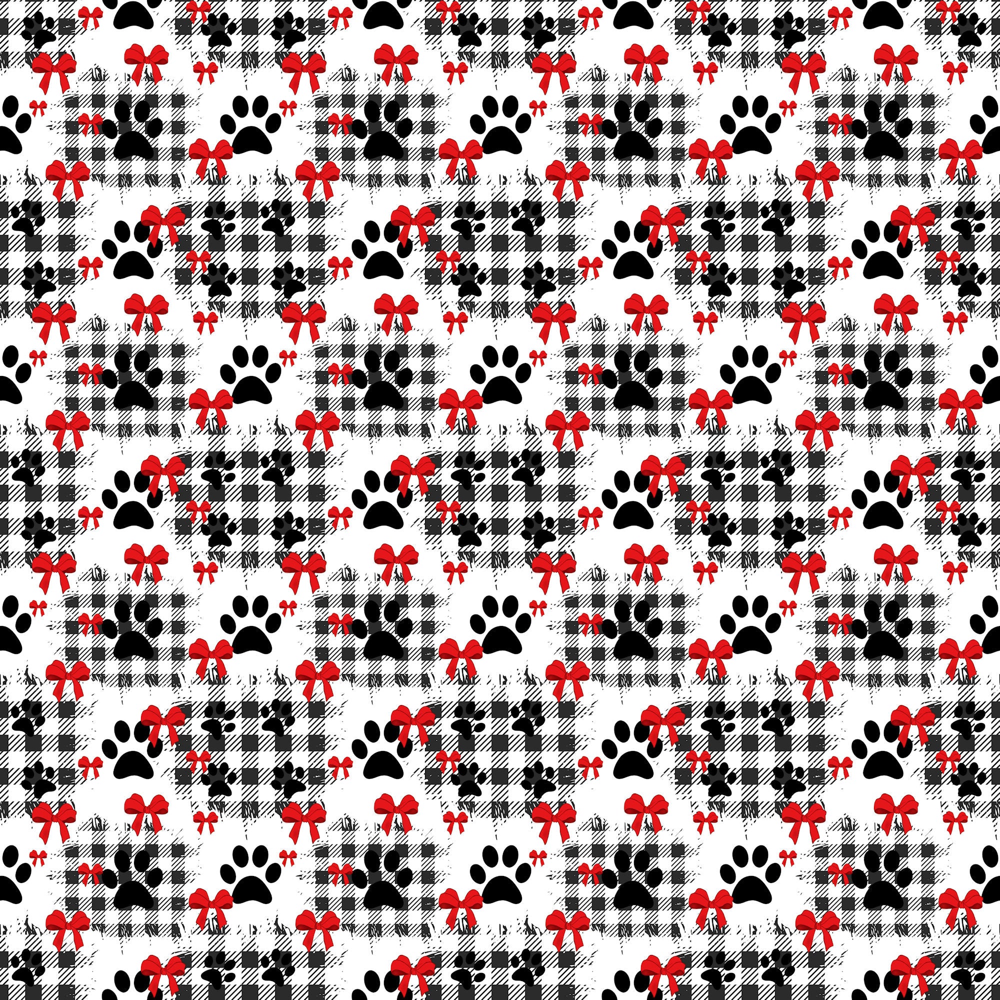 Merry Woofmas Collection Plaid Paws 12 x 12 Double-Sided Scrapbook Paper by SSC Designs