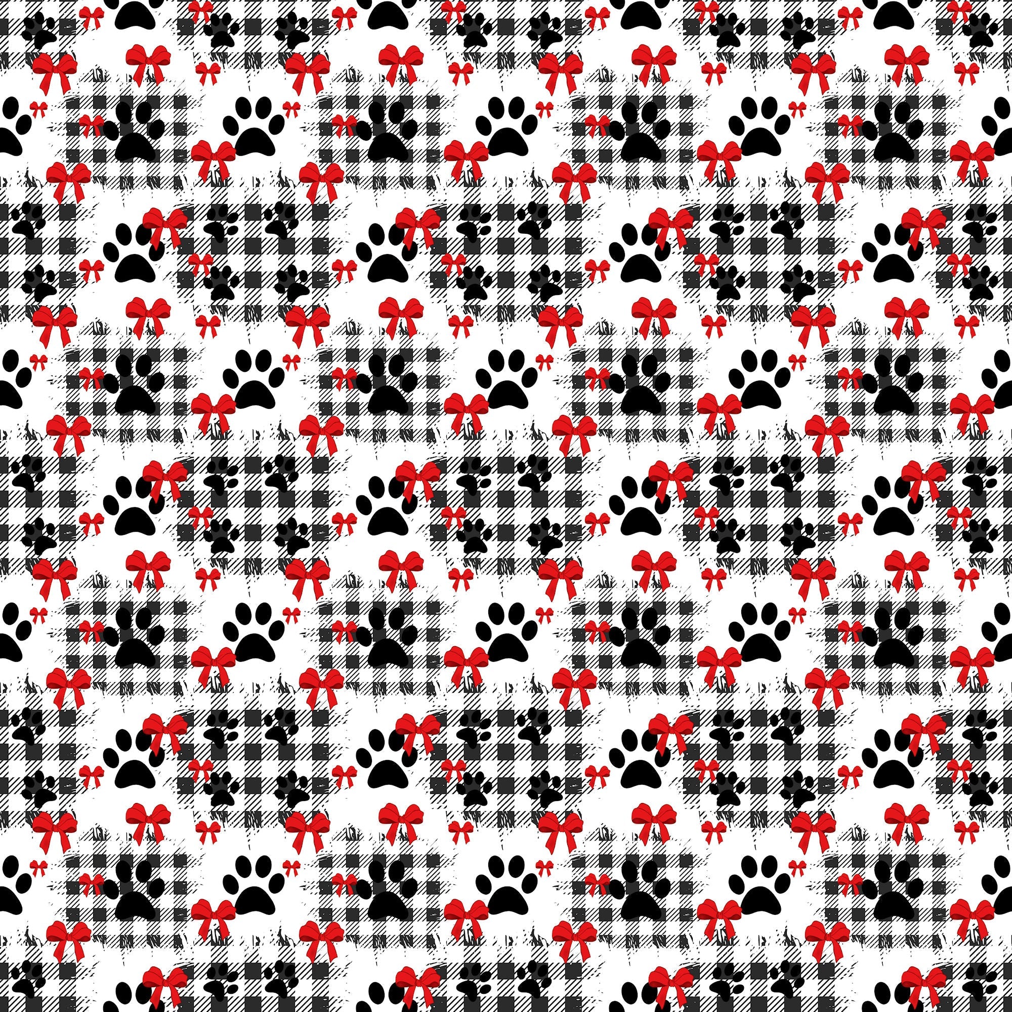 Merry Woofmas Collection Plaid Paws 12 x 12 Double-Sided Scrapbook Paper by SSC Designs