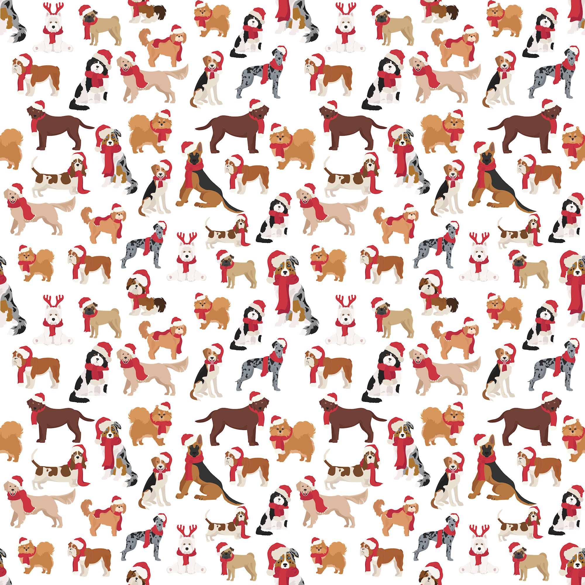 Merry Woofmas  Collection Merry Woofmas 12 x 12 Double-Sided Scrapbook Paper by SSC Designs